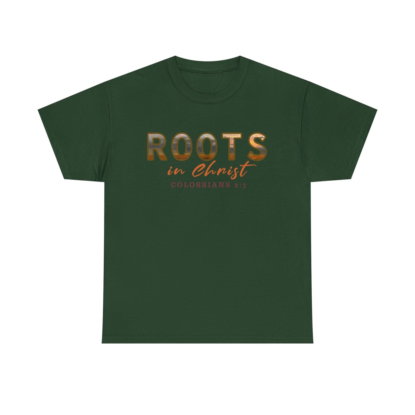 Christian Faith Roots Tee, Inspirational Shirt, Spiritual Gift, Colossians 2:7 T-Shirt, Unisex Casual Wear, Religious Apparel