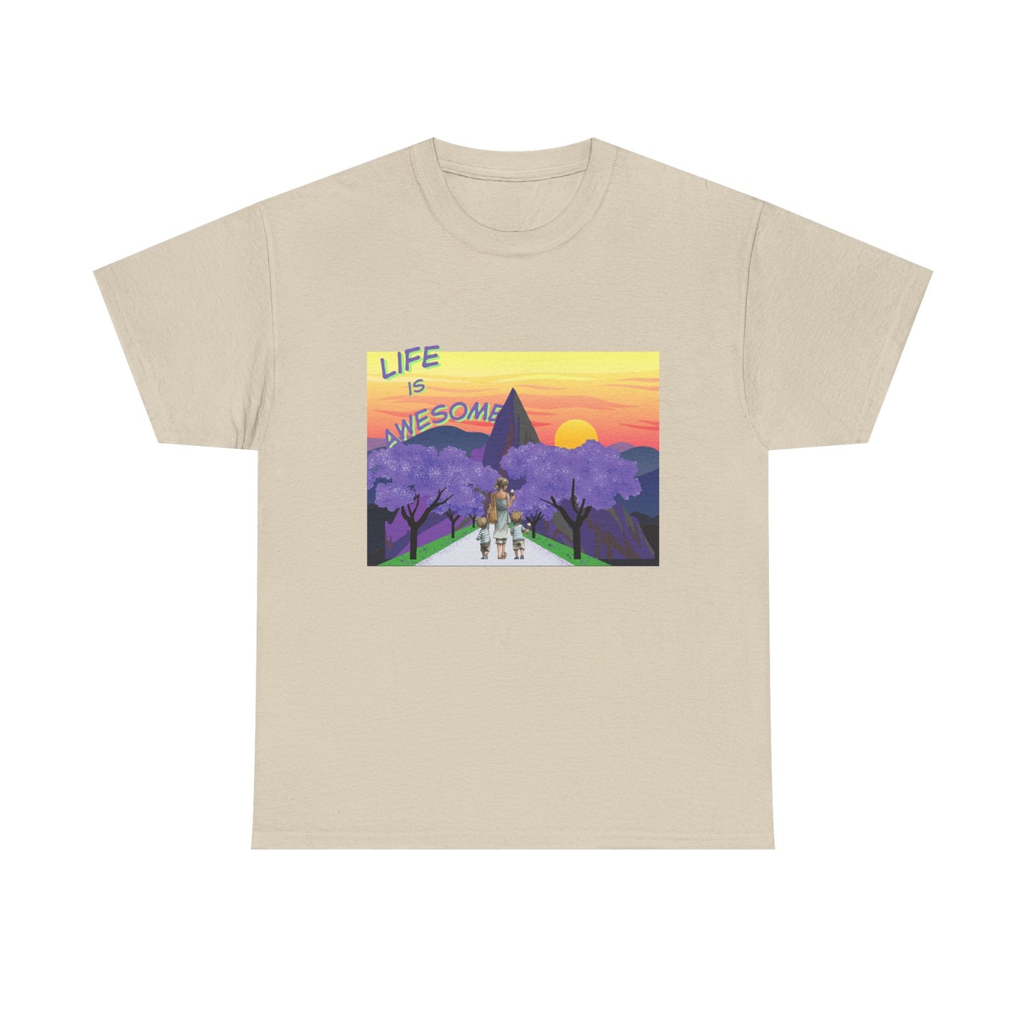 Vibrant Inspirational Tee - Life is Awesome, Unisex Cotton Shirt, Motivational Apparel, Gift for Friends, Summer Wardrobe Essential