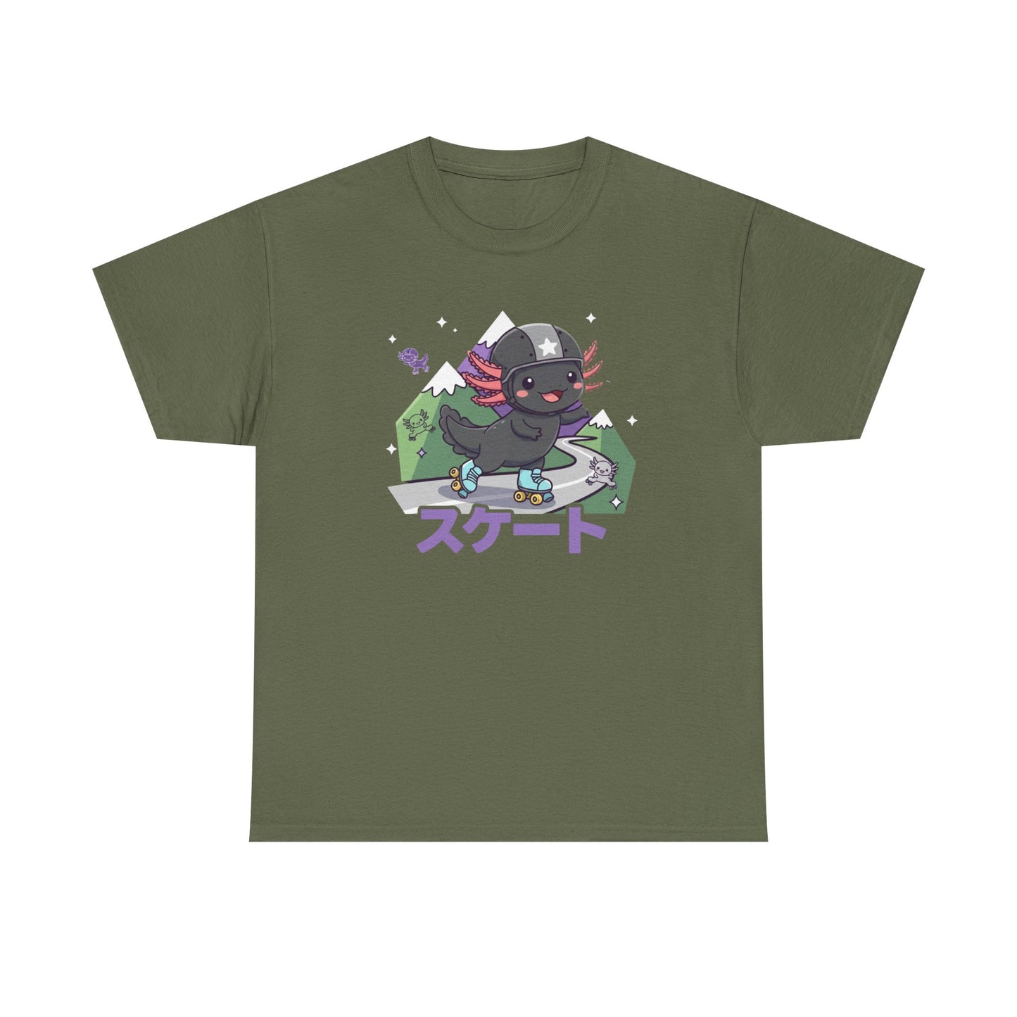 Axolotl Skate Tee — Cute Skateboarding Axolotl Graphic T-Shirt (スケート)