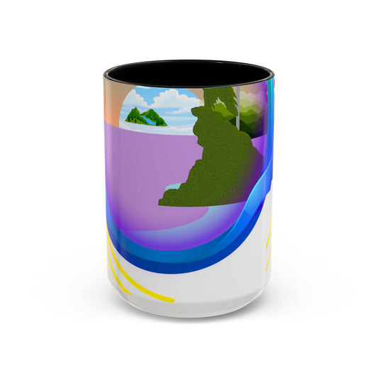 Vibrant Landscape Accent Coffee Mug, Artistic Coffee Cup, Unique Gift for Nature Lovers, Colorful Ceramic Mug, Coffee Lover's Delight