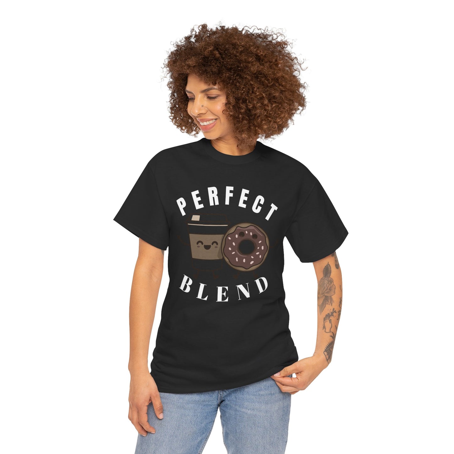Perfect Blend Coffee & Donut Tee — Cute Matching Breakfast Graphic Shirt