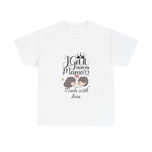 Mama Love Unisex Heavy Cotton Tee | Gift for Mom, Mother's Day, Family Bond, Cute Tee, Made with Love