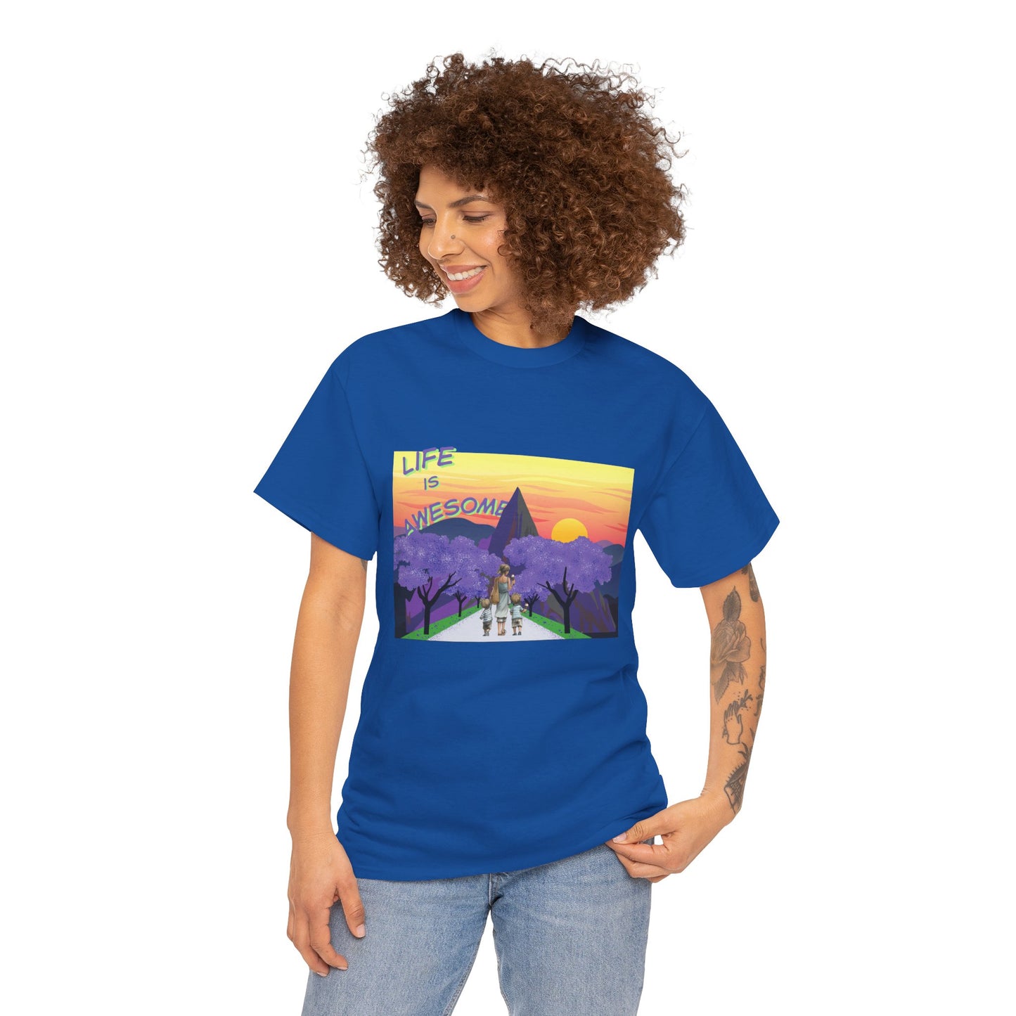 Vibrant Inspirational Tee - Life is Awesome, Unisex Cotton Shirt, Motivational Apparel, Gift for Friends, Summer Wardrobe Essential