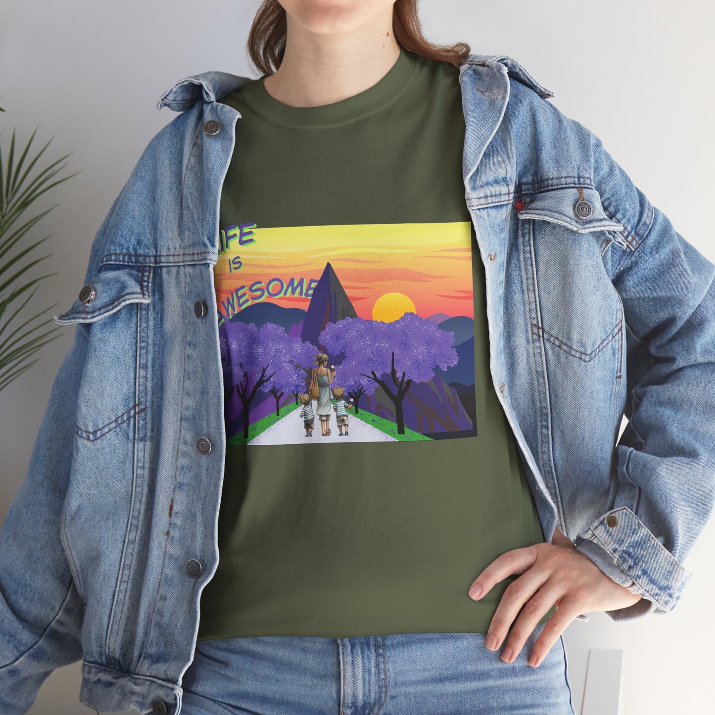 Vibrant Inspirational Tee - Life is Awesome, Unisex Cotton Shirt, Motivational Apparel, Gift for Friends, Summer Wardrobe Essential