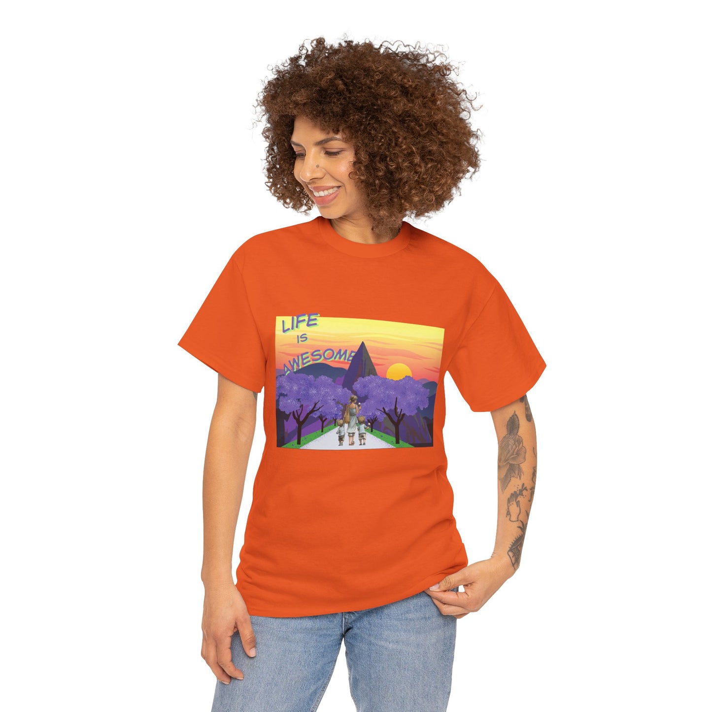 Vibrant Inspirational Tee - Life is Awesome, Unisex Cotton Shirt, Motivational Apparel, Gift for Friends, Summer Wardrobe Essential
