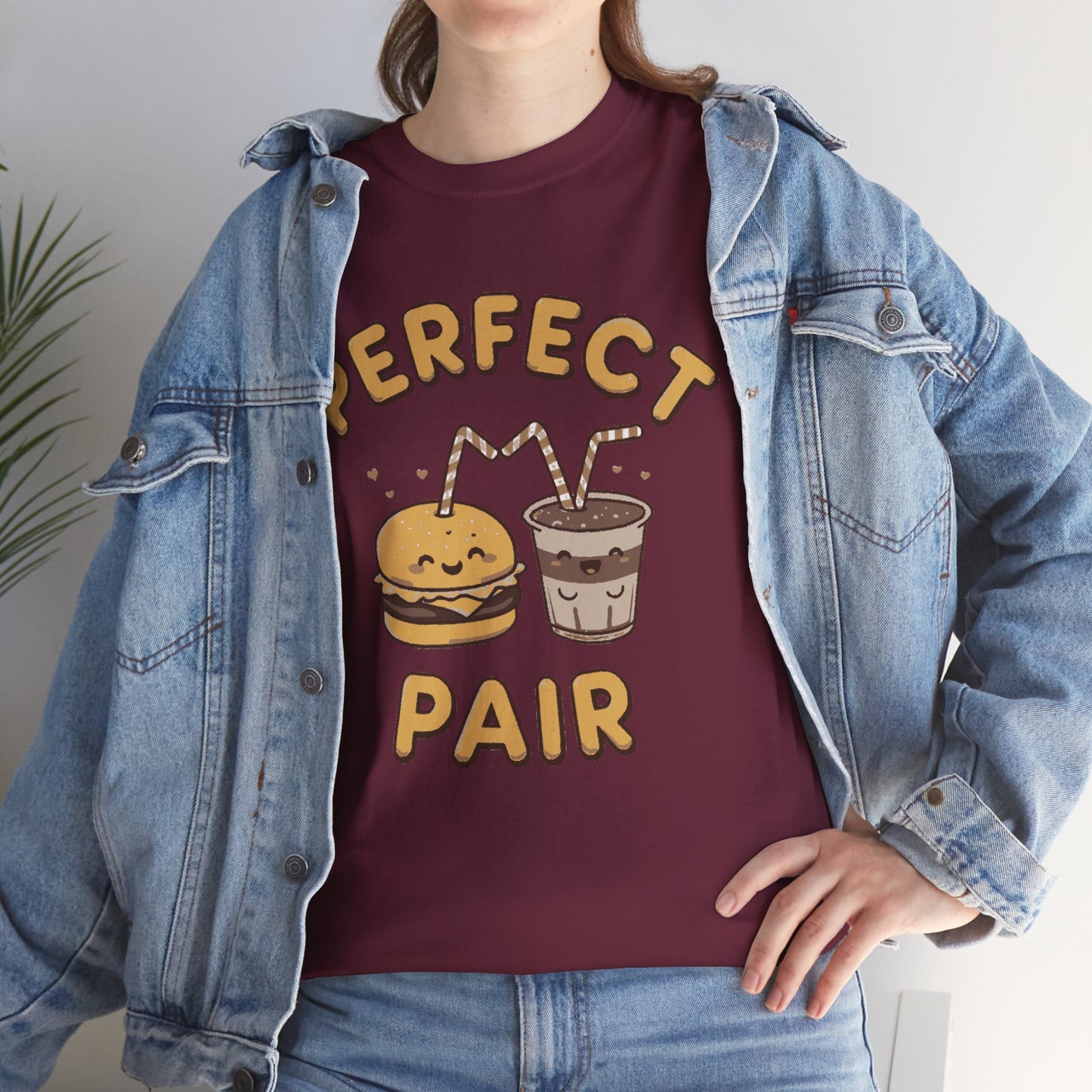 Perfect Pair Cheeseburger & Soda T-Shirt — Cute Matching Food Tee