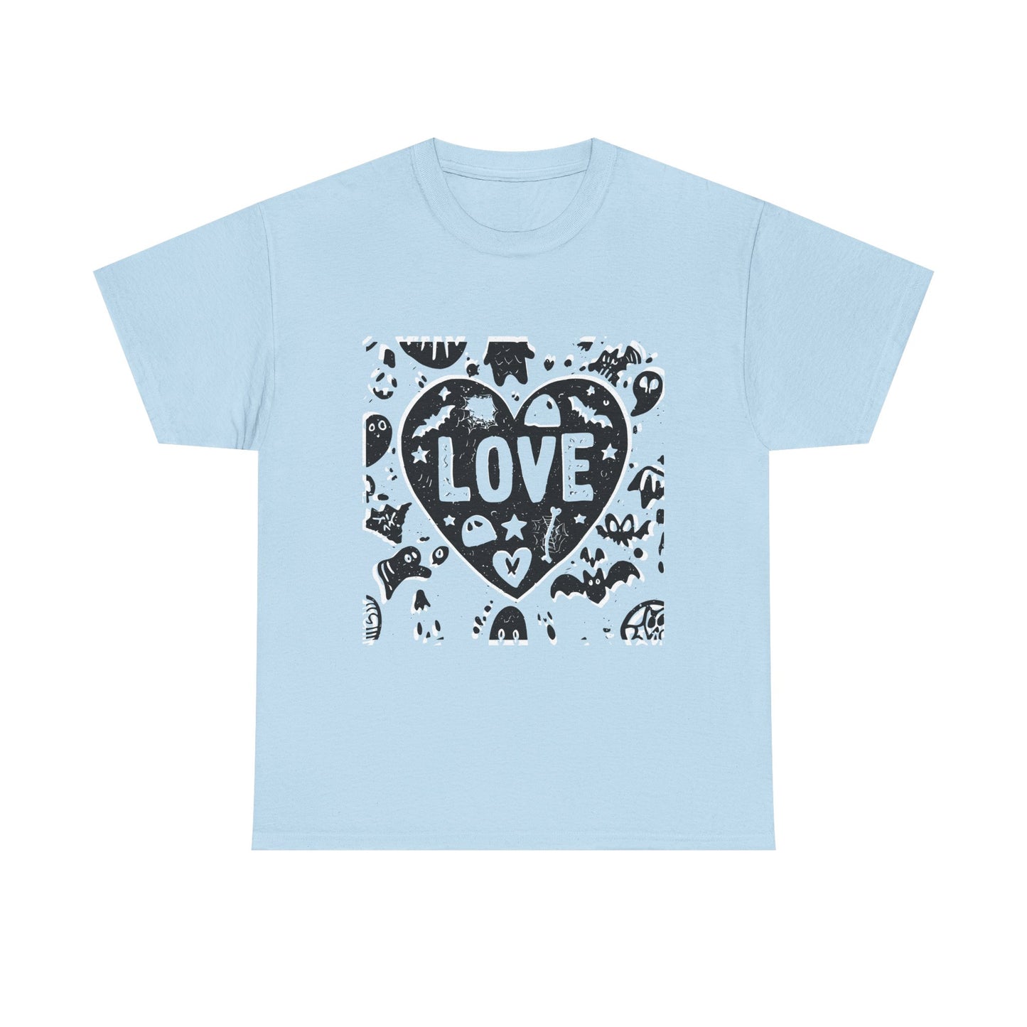 Love Heart Graphic Unisex Cotton Tee, Casual Wear, Gifts for Couples, Valentine's Day, Everyday Comfort, Trendy Style
