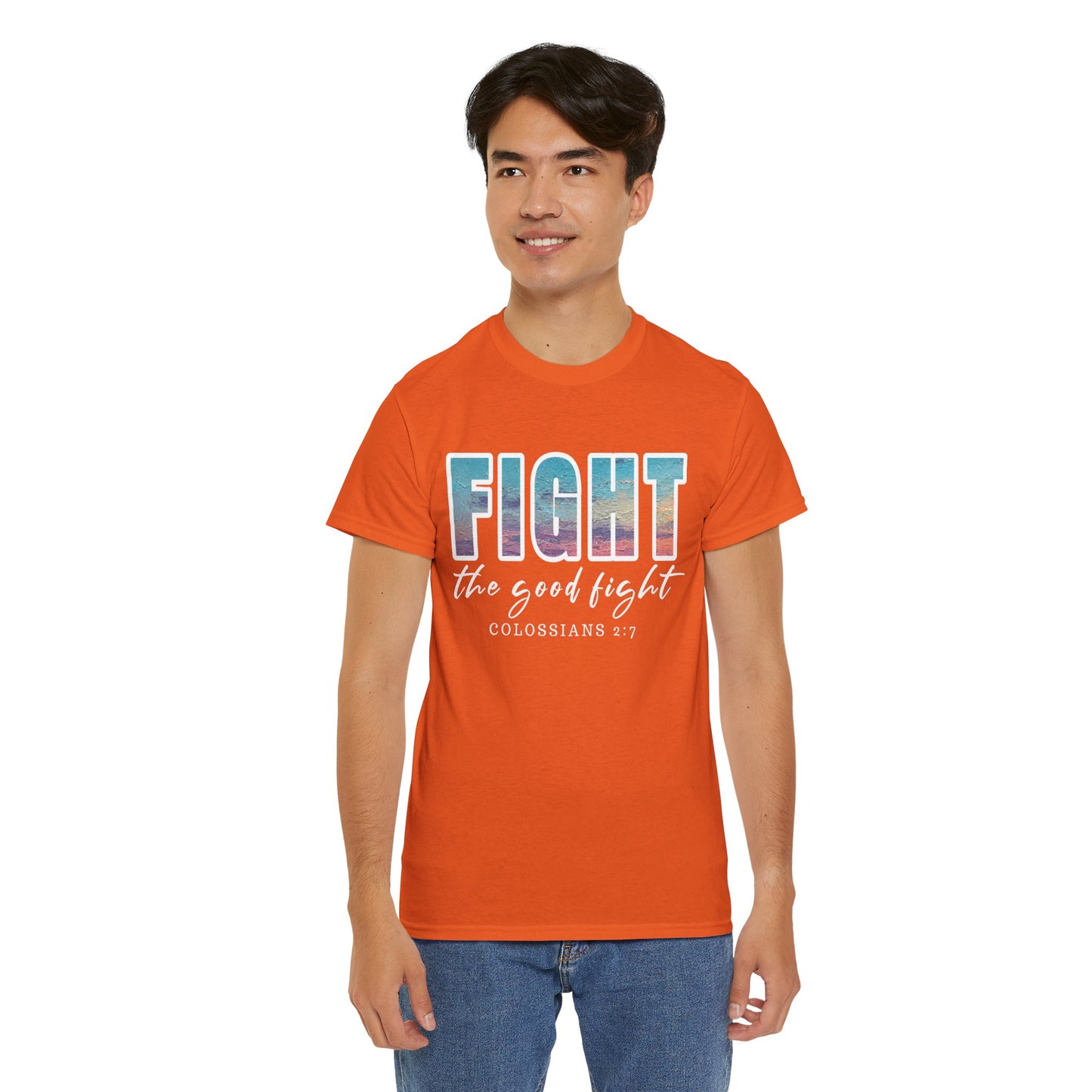 Unisex Inspirational Tee - 'Fight the Good Fight' Colossians 1:7 Motivational Shirt, Faith-Based Apparel, Stylish Gift for [...]