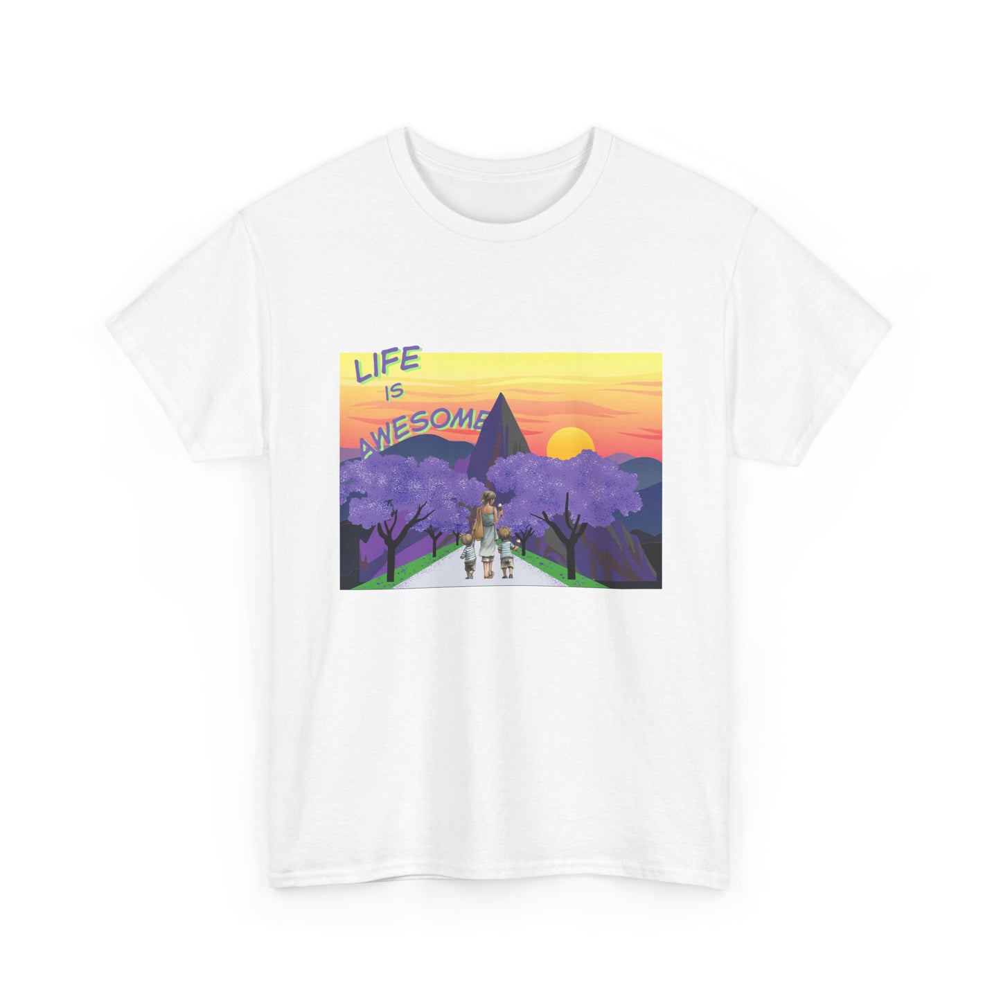 Vibrant Inspirational Tee - Life is Awesome, Unisex Cotton Shirt, Motivational Apparel, Gift for Friends, Summer Wardrobe Essential