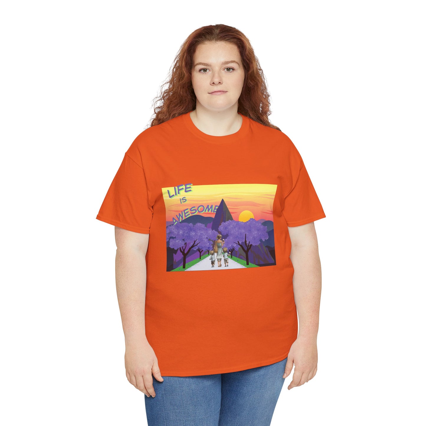 Vibrant Inspirational Tee - Life is Awesome, Unisex Cotton Shirt, Motivational Apparel, Gift for Friends, Summer Wardrobe Essential