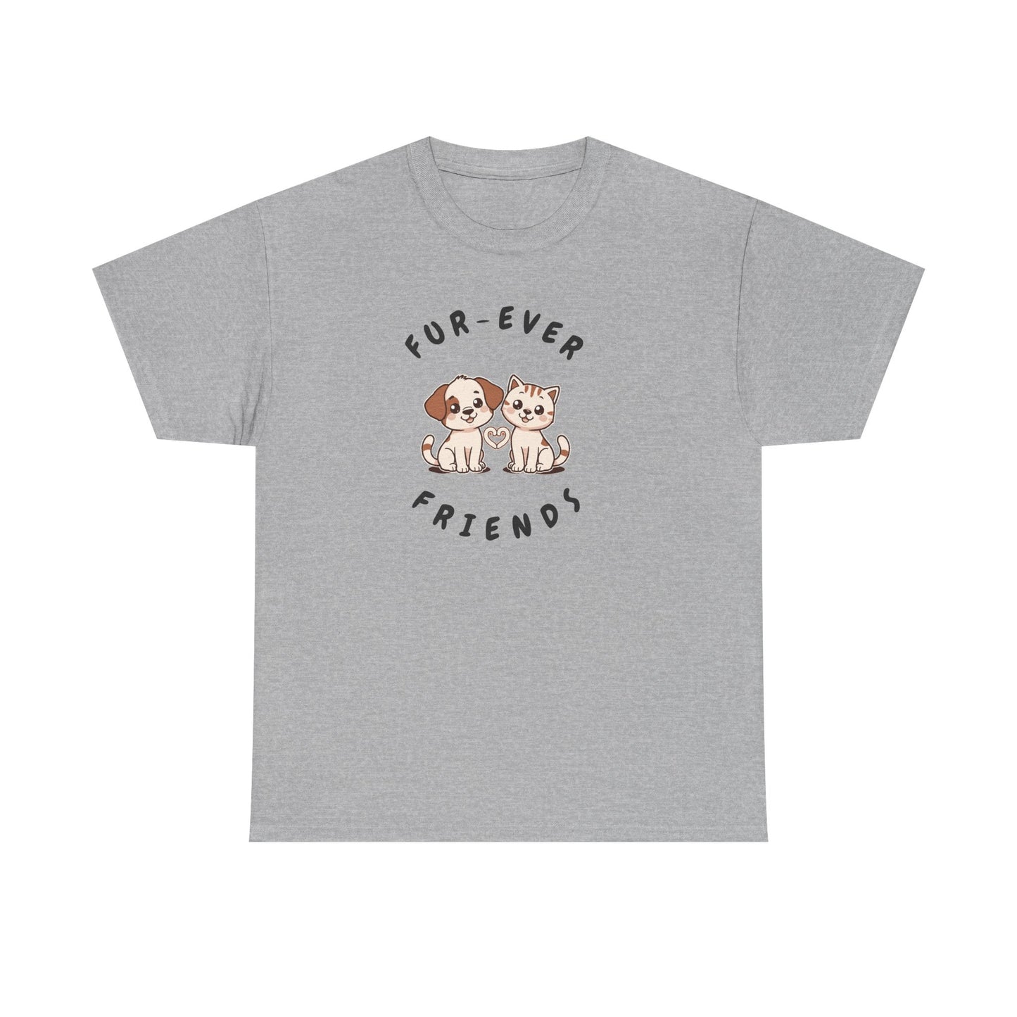 T-Shirt — “Fur-Ever Friends” Cute Puppy & Kitten Graphic Tee