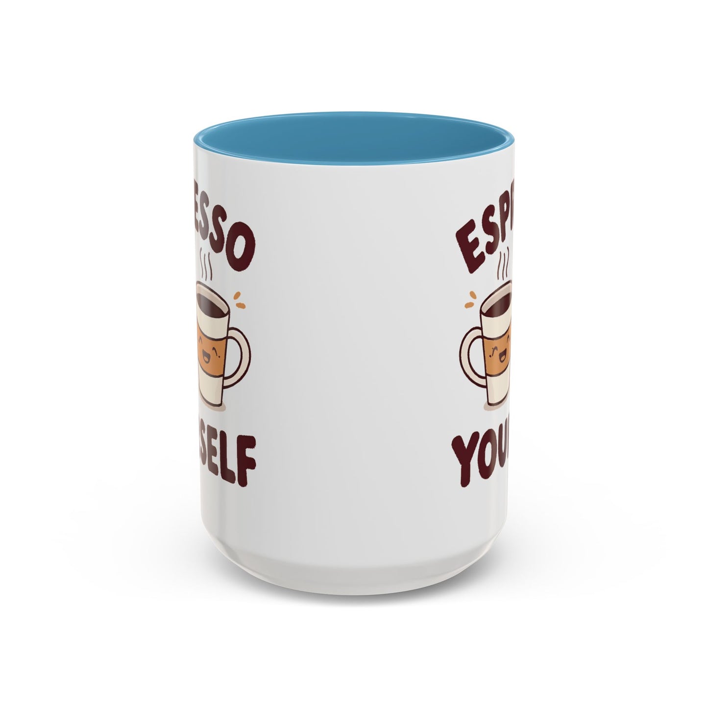 Espresso Yourself Accent Coffee Mug — Cute Coffee Pun Ceramic Mug (11/15 oz)