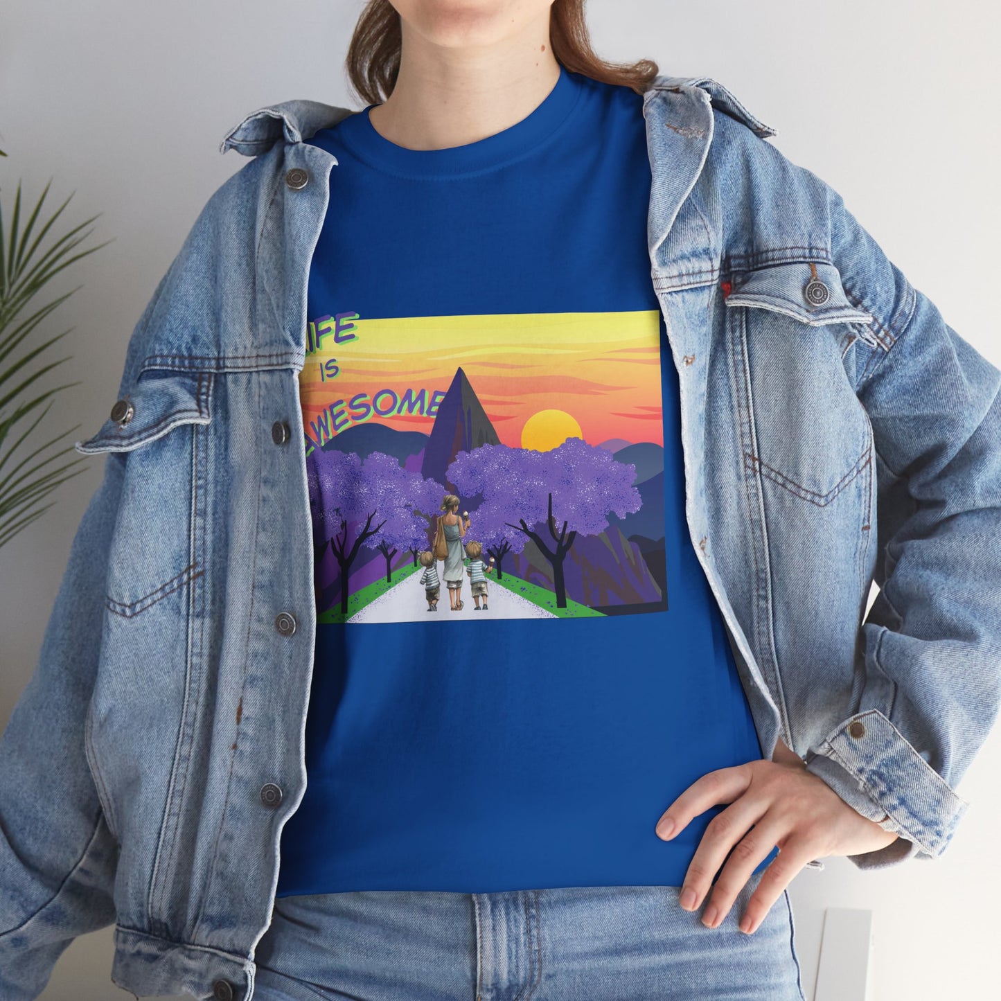 Vibrant Inspirational Tee - Life is Awesome, Unisex Cotton Shirt, Motivational Apparel, Gift for Friends, Summer Wardrobe Essential