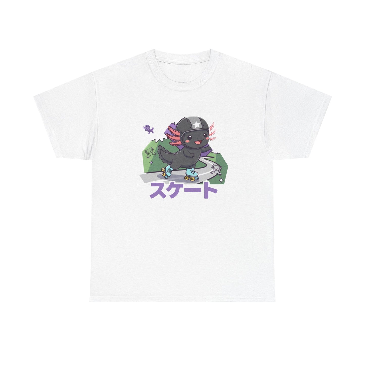 Axolotl Skate Tee — Cute Skateboarding Axolotl Graphic T-Shirt (スケート)