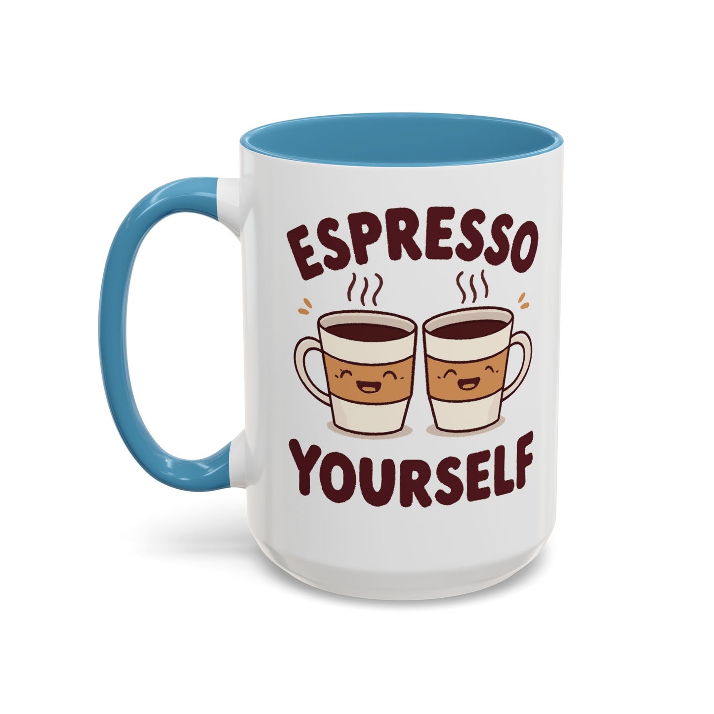 Espresso Yourself Accent Coffee Mug — Cute Coffee Pun Ceramic Mug (11/15 oz)