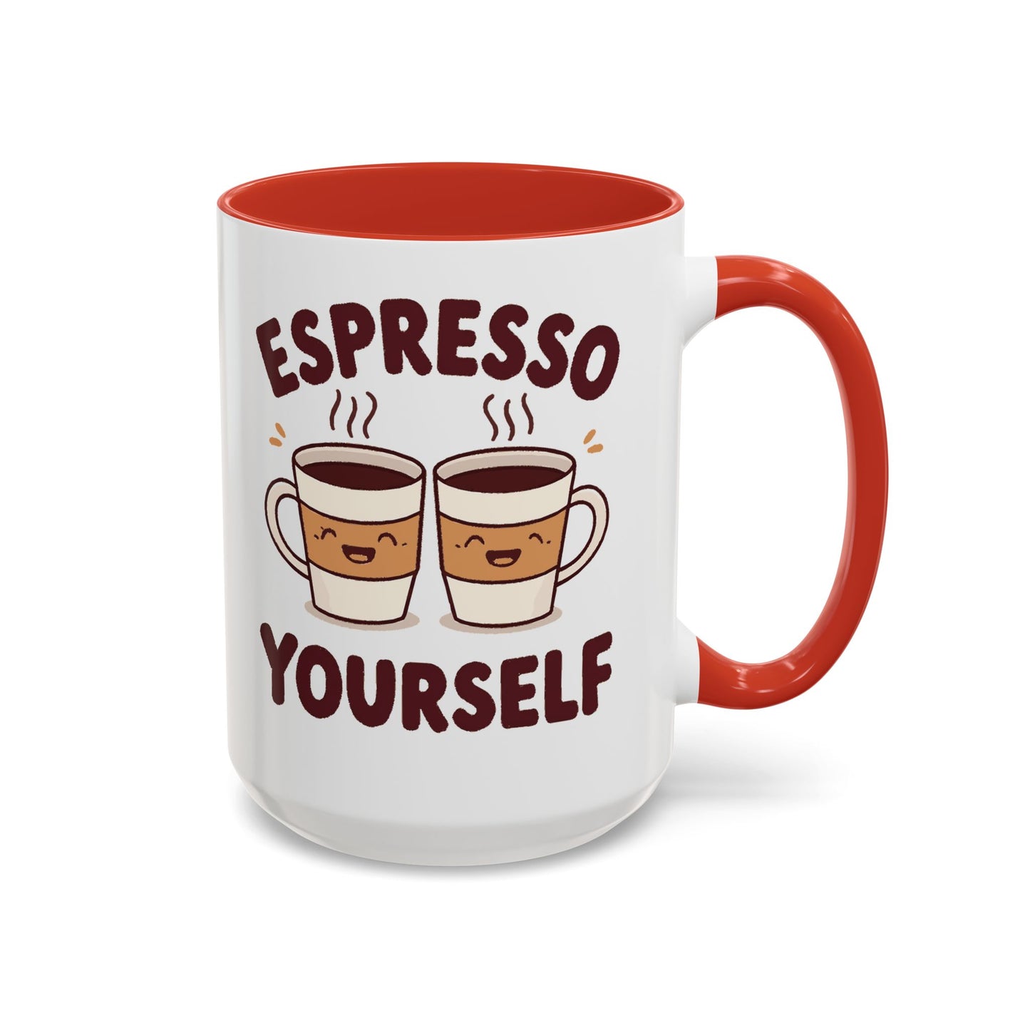 Espresso Yourself Accent Coffee Mug — Cute Coffee Pun Ceramic Mug (11/15 oz)