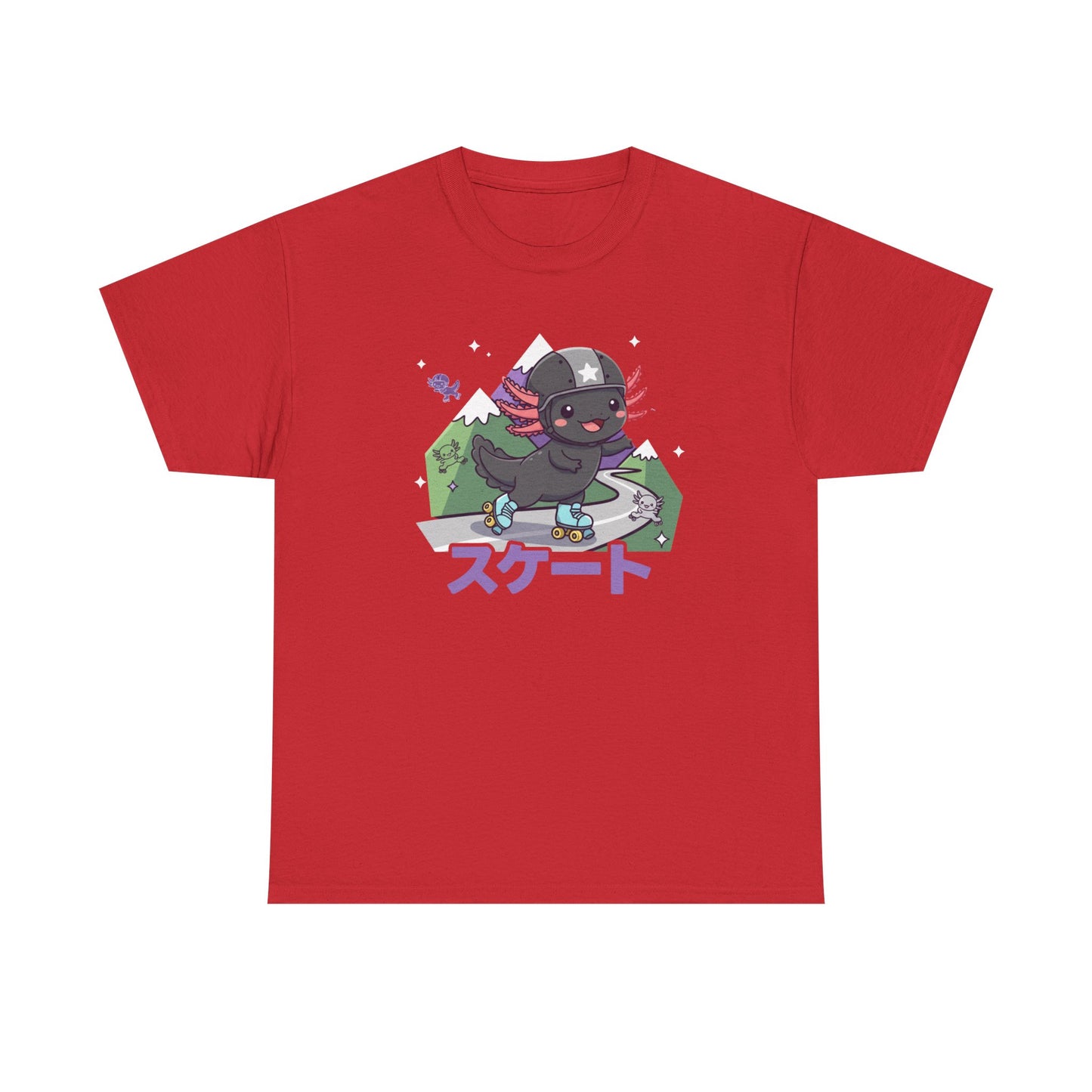 Axolotl Skate Tee — Cute Skateboarding Axolotl Graphic T-Shirt (スケート)