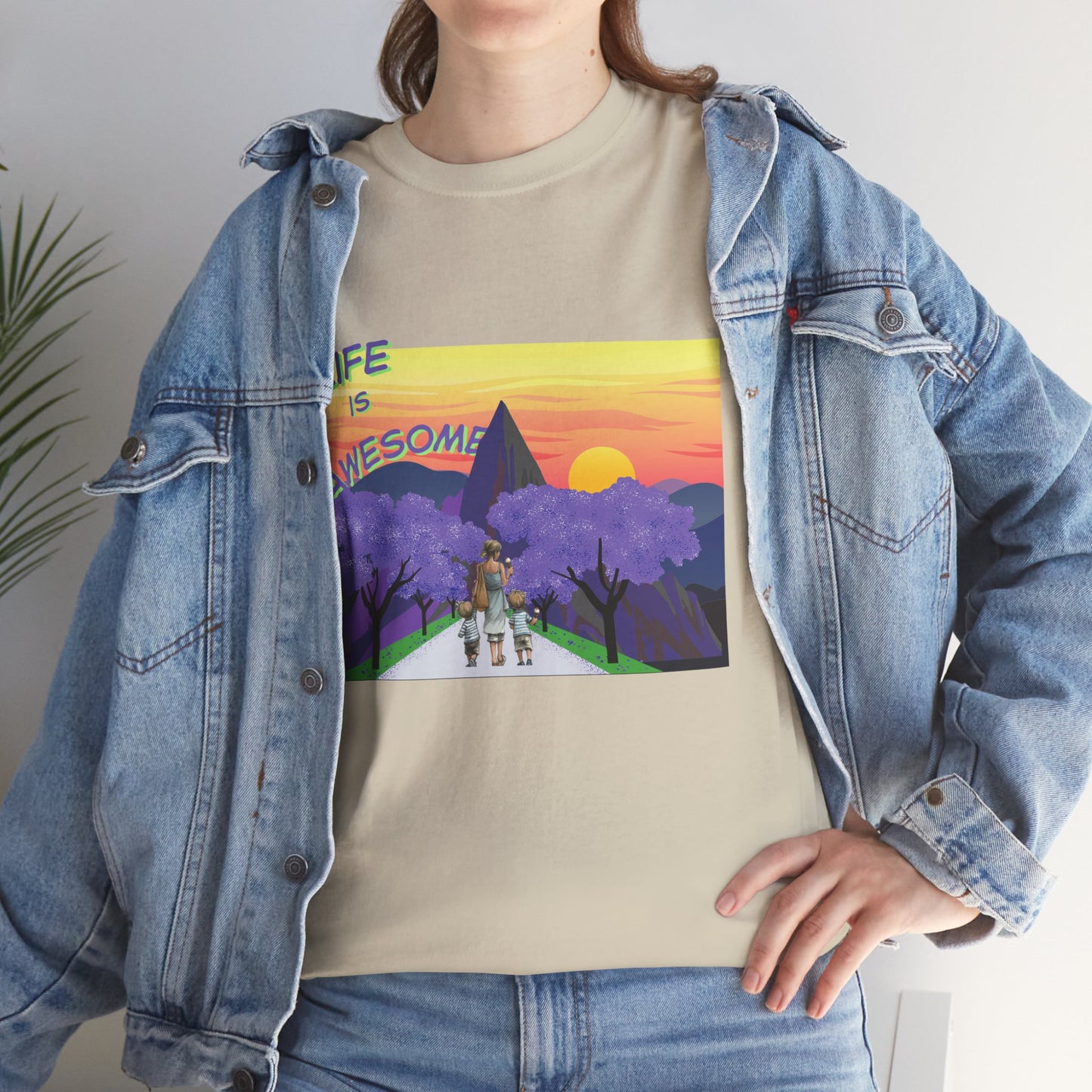 Vibrant Inspirational Tee - Life is Awesome, Unisex Cotton Shirt, Motivational Apparel, Gift for Friends, Summer Wardrobe Essential