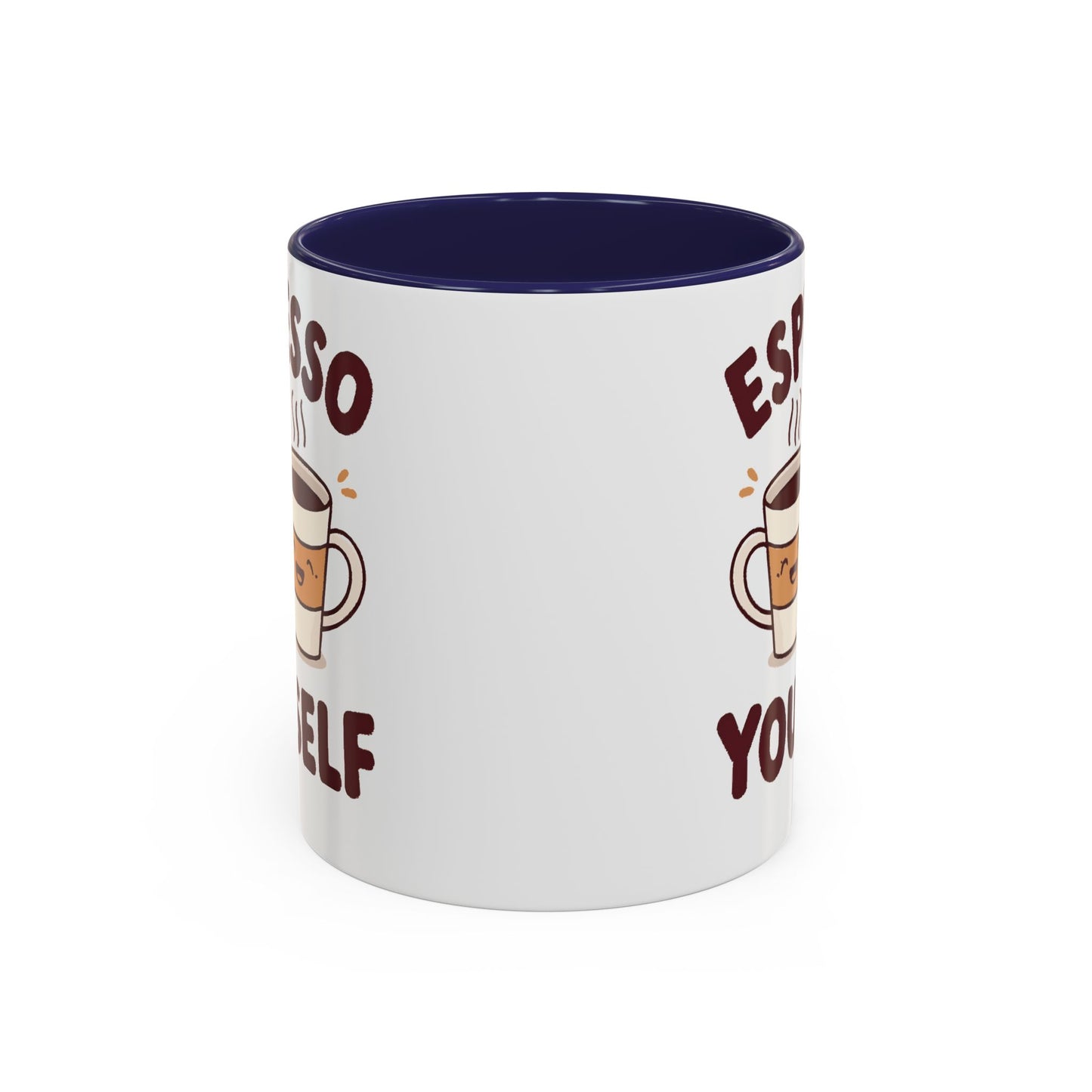Espresso Yourself Accent Coffee Mug — Cute Coffee Pun Ceramic Mug (11/15 oz)