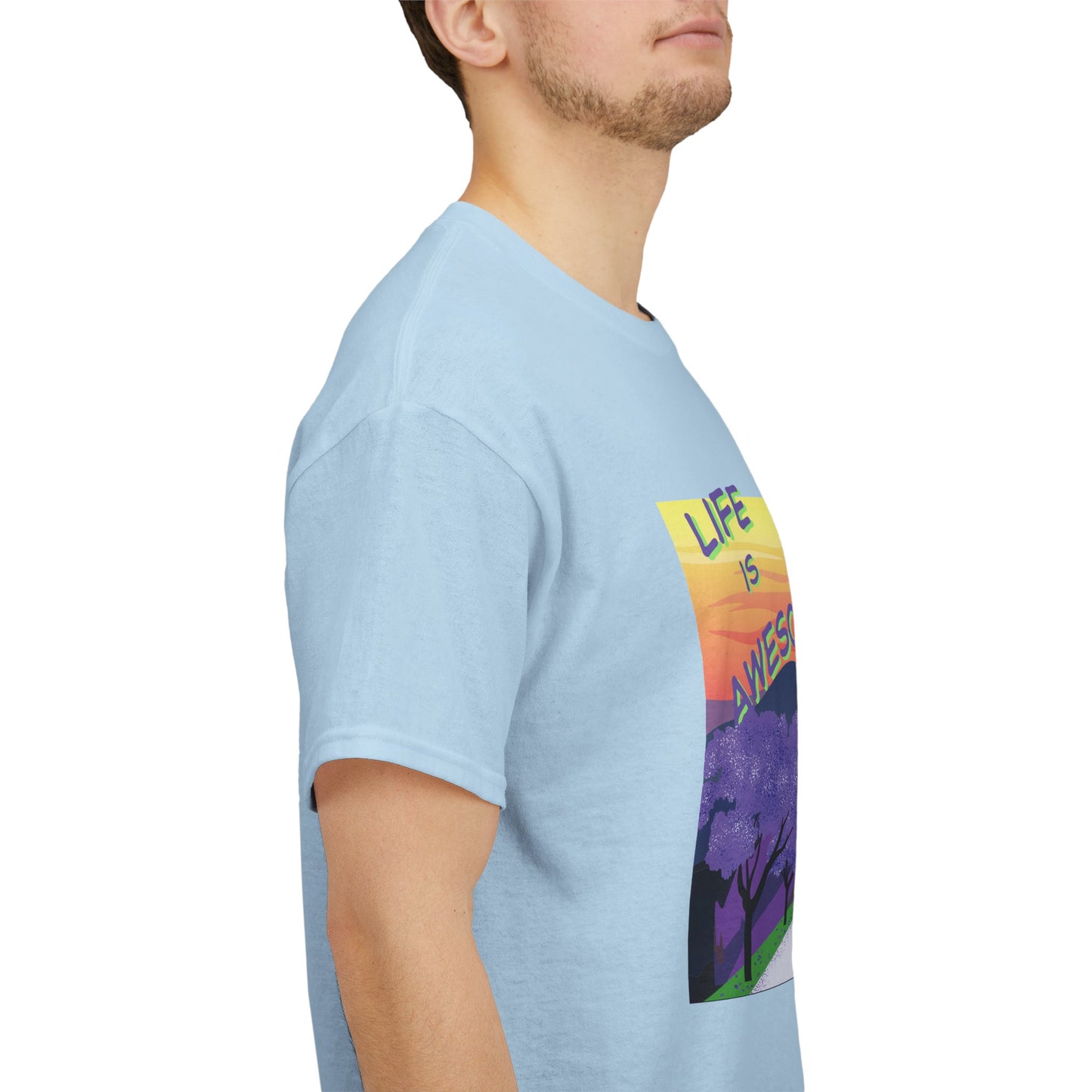 Vibrant Inspirational Tee - Life is Awesome, Unisex Cotton Shirt, Motivational Apparel, Gift for Friends, Summer Wardrobe Essential