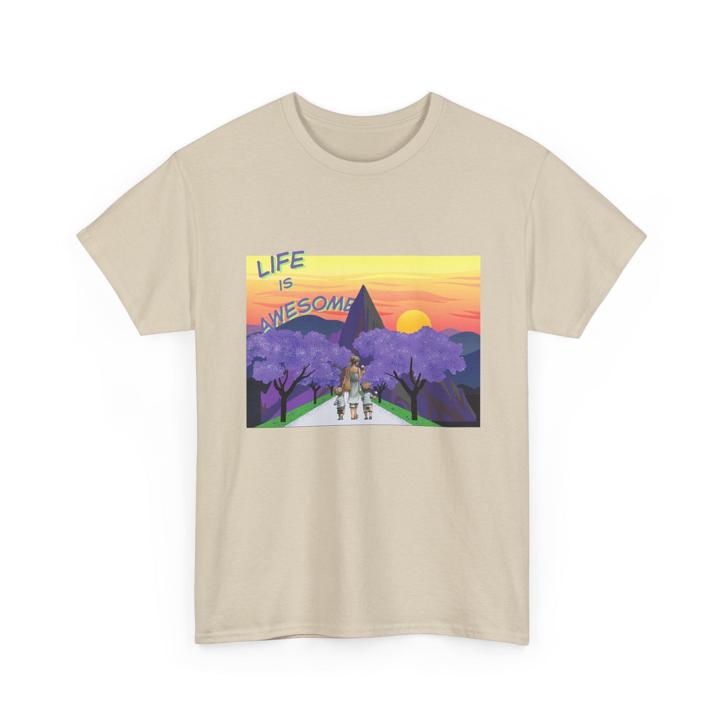 Vibrant Inspirational Tee - Life is Awesome, Unisex Cotton Shirt, Motivational Apparel, Gift for Friends, Summer Wardrobe Essential