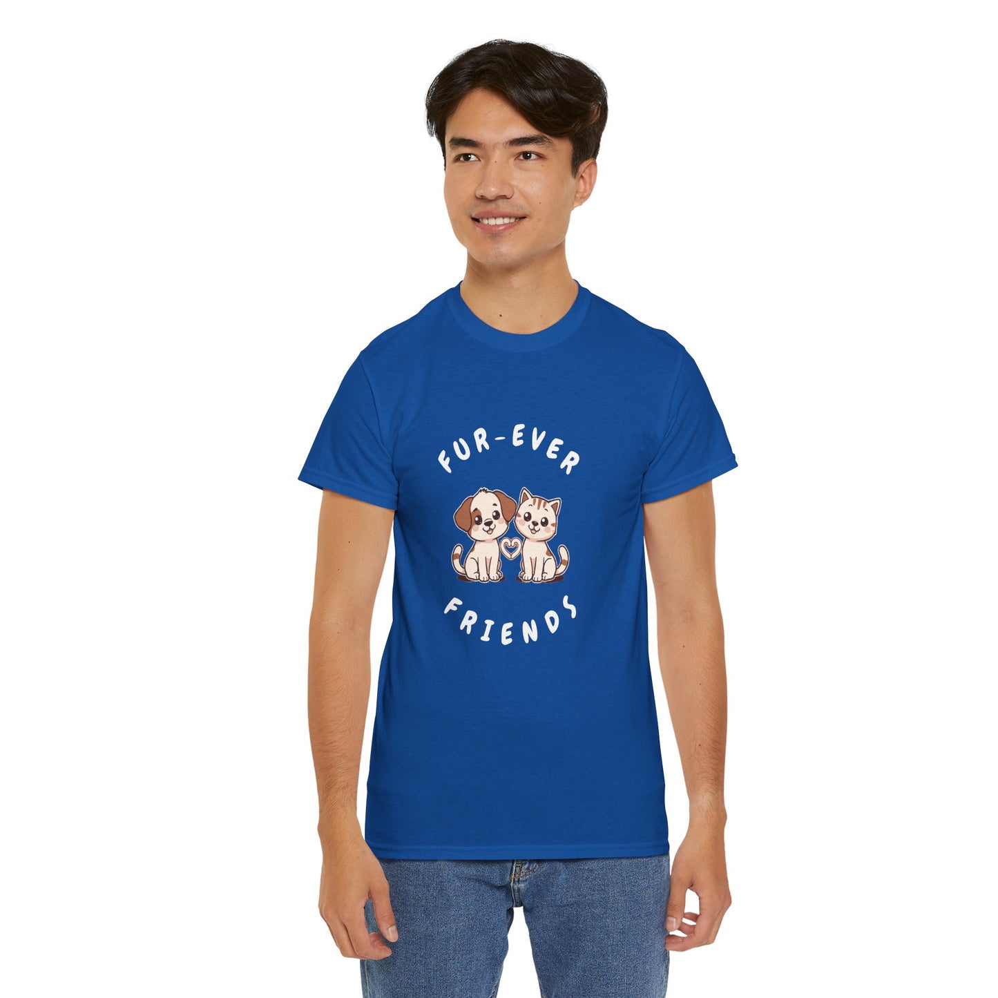 T-Shirt — “Fur-Ever Friends” Cute Puppy & Kitten Graphic Tee