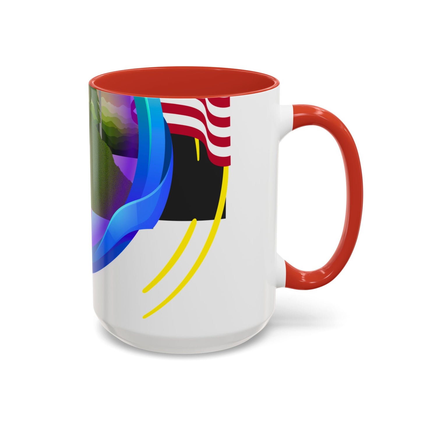 Vibrant Landscape Accent Coffee Mug, Artistic Coffee Cup, Unique Gift for Nature Lovers, Colorful Ceramic Mug, Coffee Lover's Delight