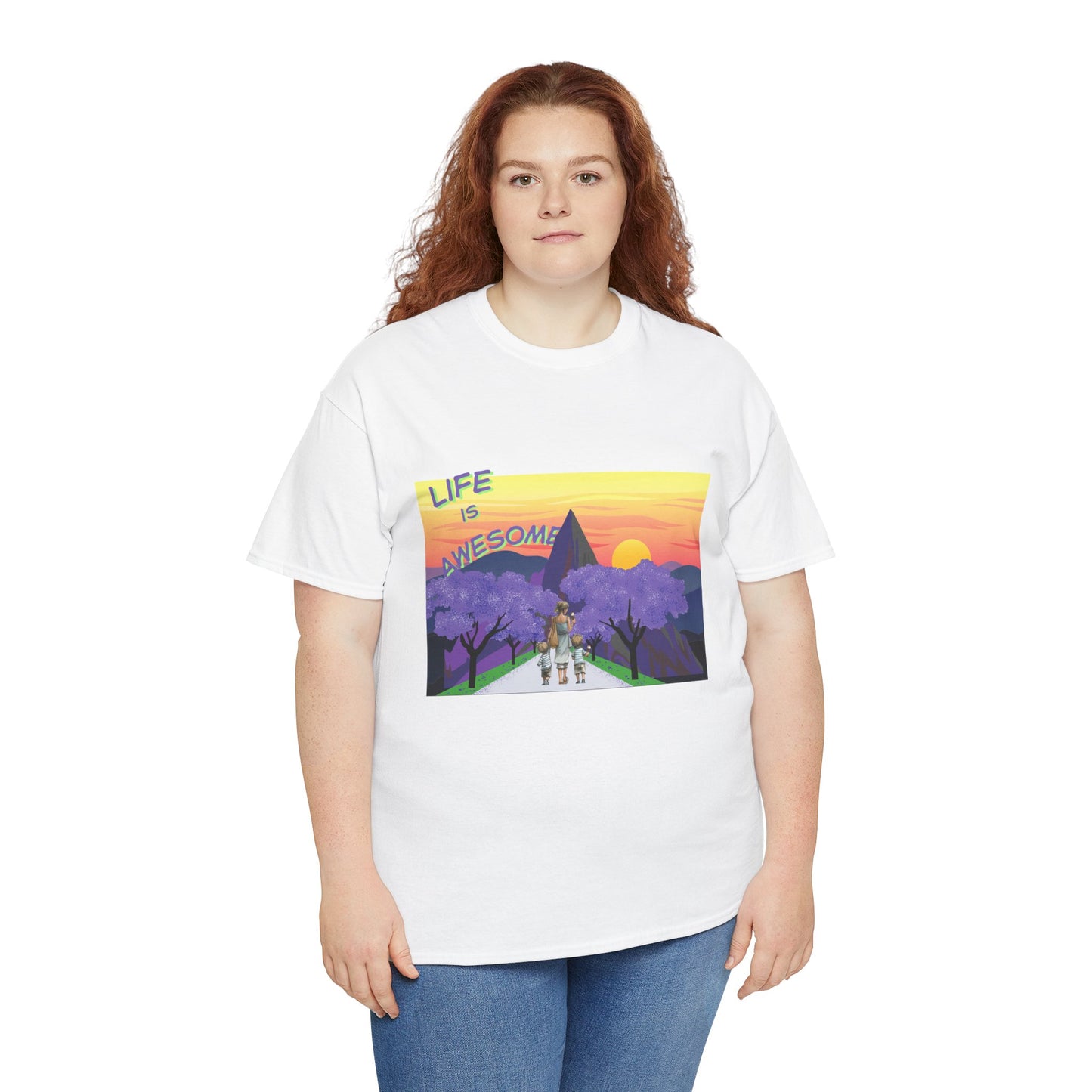 Vibrant Inspirational Tee - Life is Awesome, Unisex Cotton Shirt, Motivational Apparel, Gift for Friends, Summer Wardrobe Essential