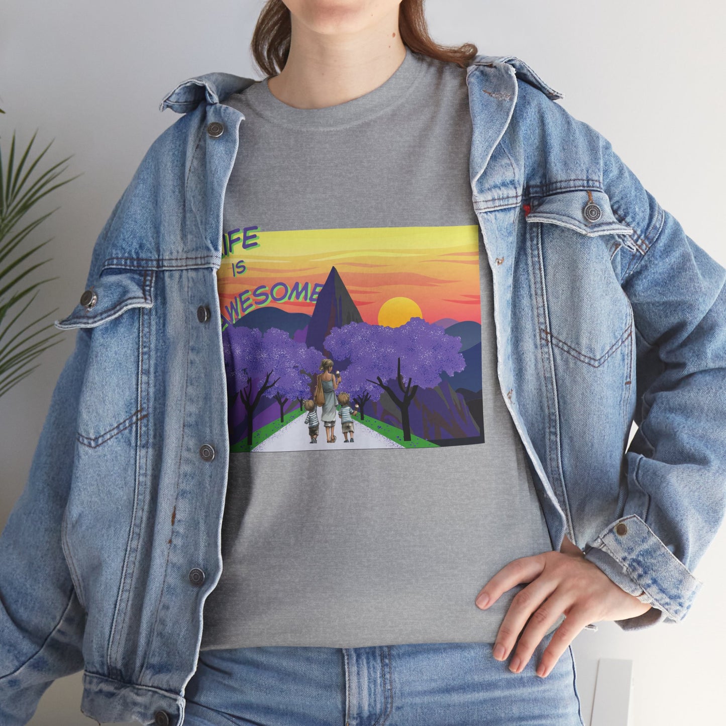 Vibrant Inspirational Tee - Life is Awesome, Unisex Cotton Shirt, Motivational Apparel, Gift for Friends, Summer Wardrobe Essential