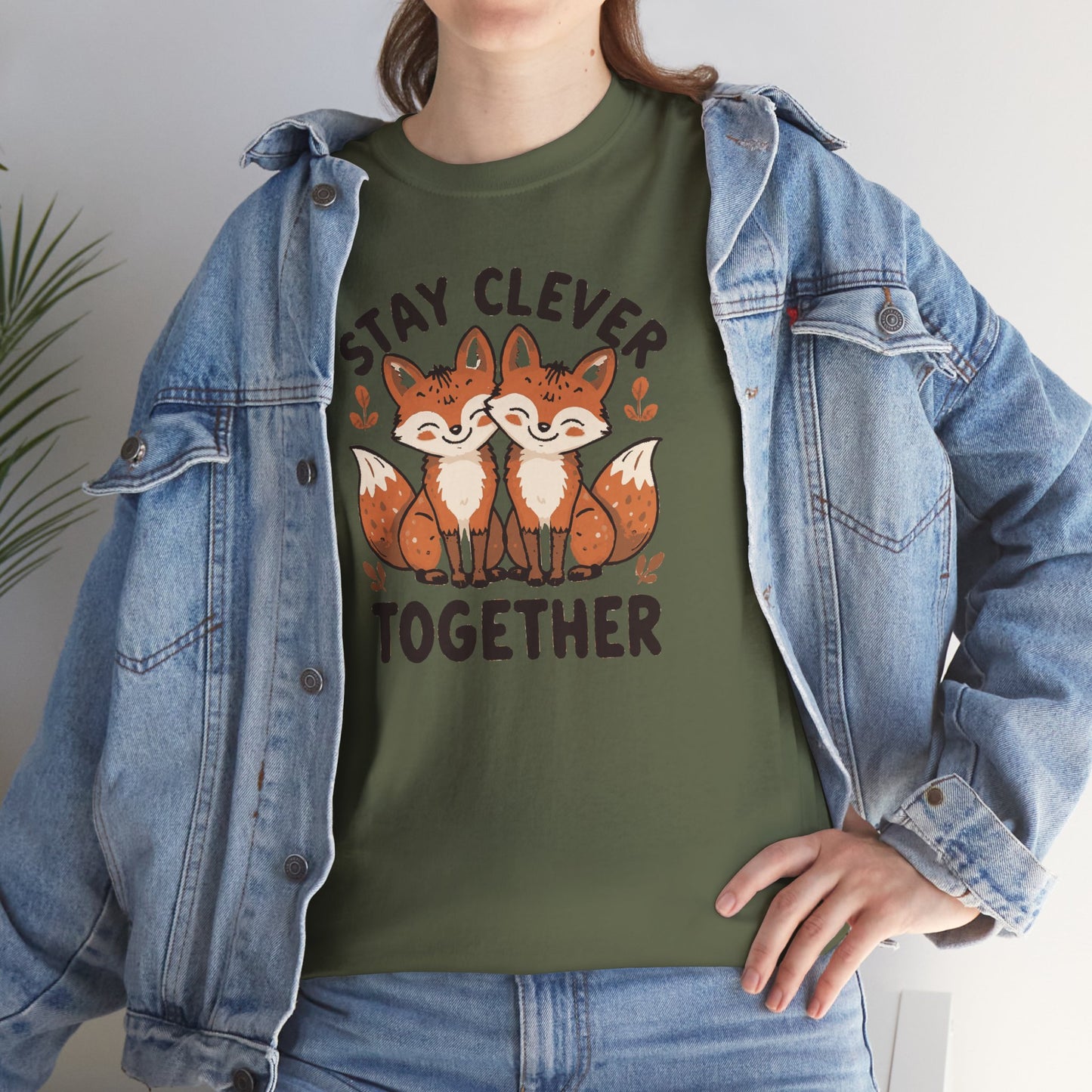 Stay Clever Together Fox T-Shirt — Cute Matching Friends Tee