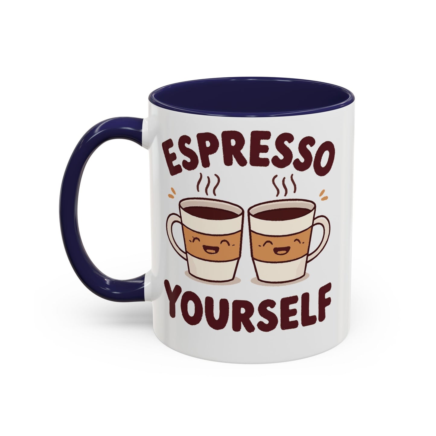 Espresso Yourself Accent Coffee Mug — Cute Coffee Pun Ceramic Mug (11/15 oz)
