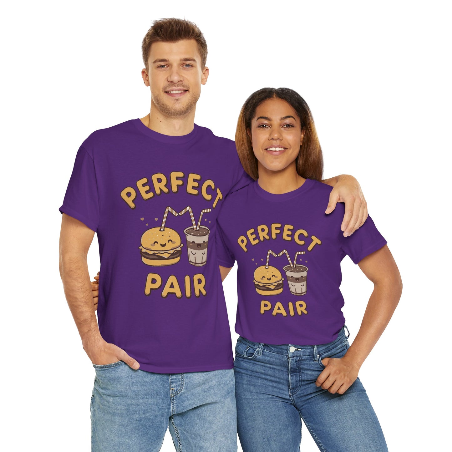 Perfect Pair Cheeseburger & Soda T-Shirt — Cute Matching Food Tee