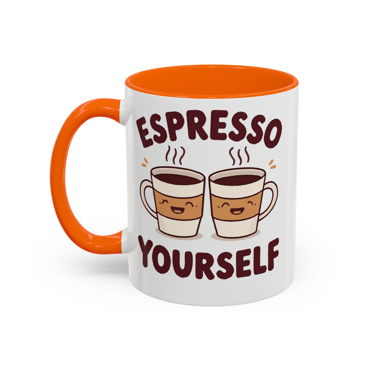 Espresso Yourself Accent Coffee Mug — Cute Coffee Pun Ceramic Mug (11/15 oz)