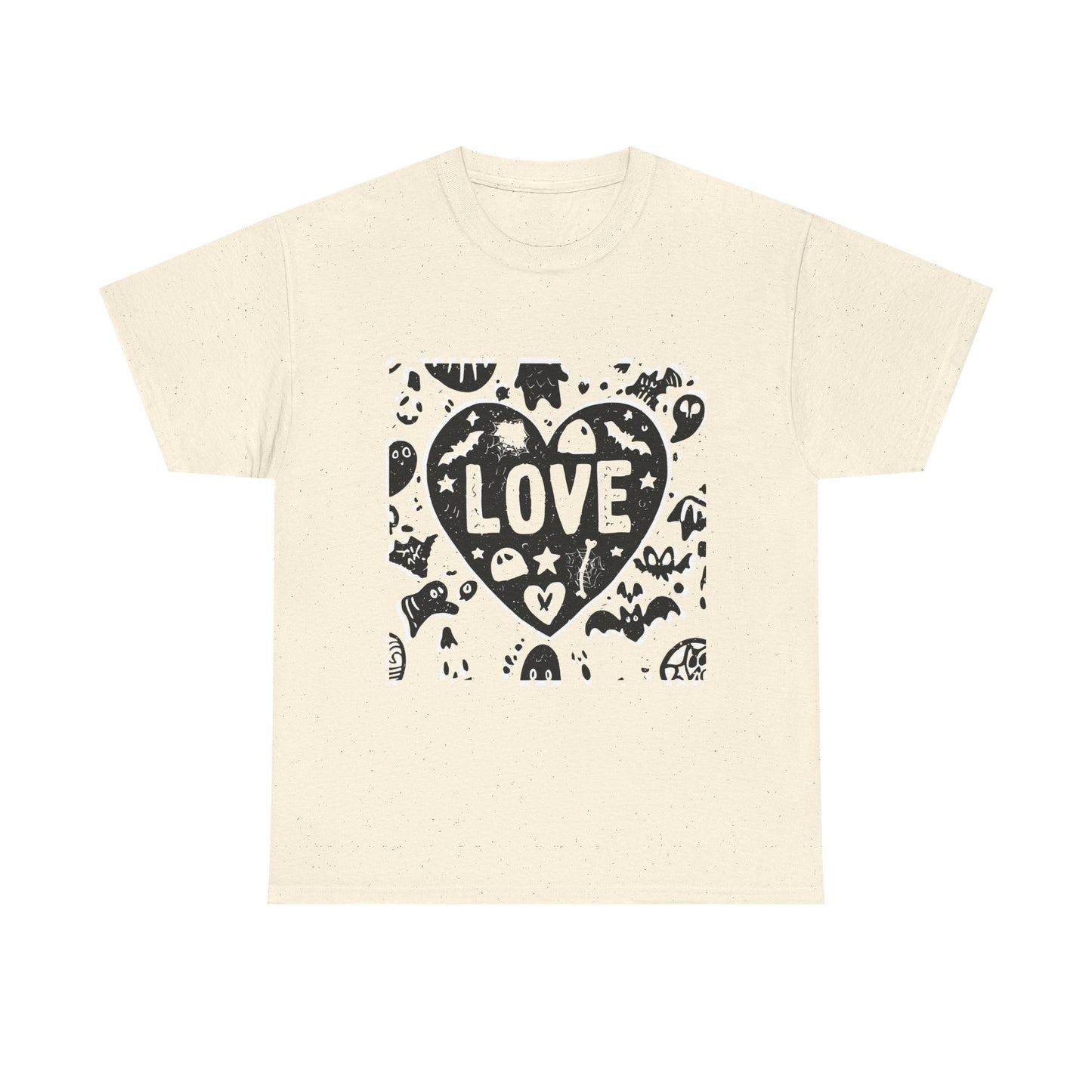 Love Heart Graphic Unisex Cotton Tee, Casual Wear, Gifts for Couples, Valentine's Day, Everyday Comfort, Trendy Style