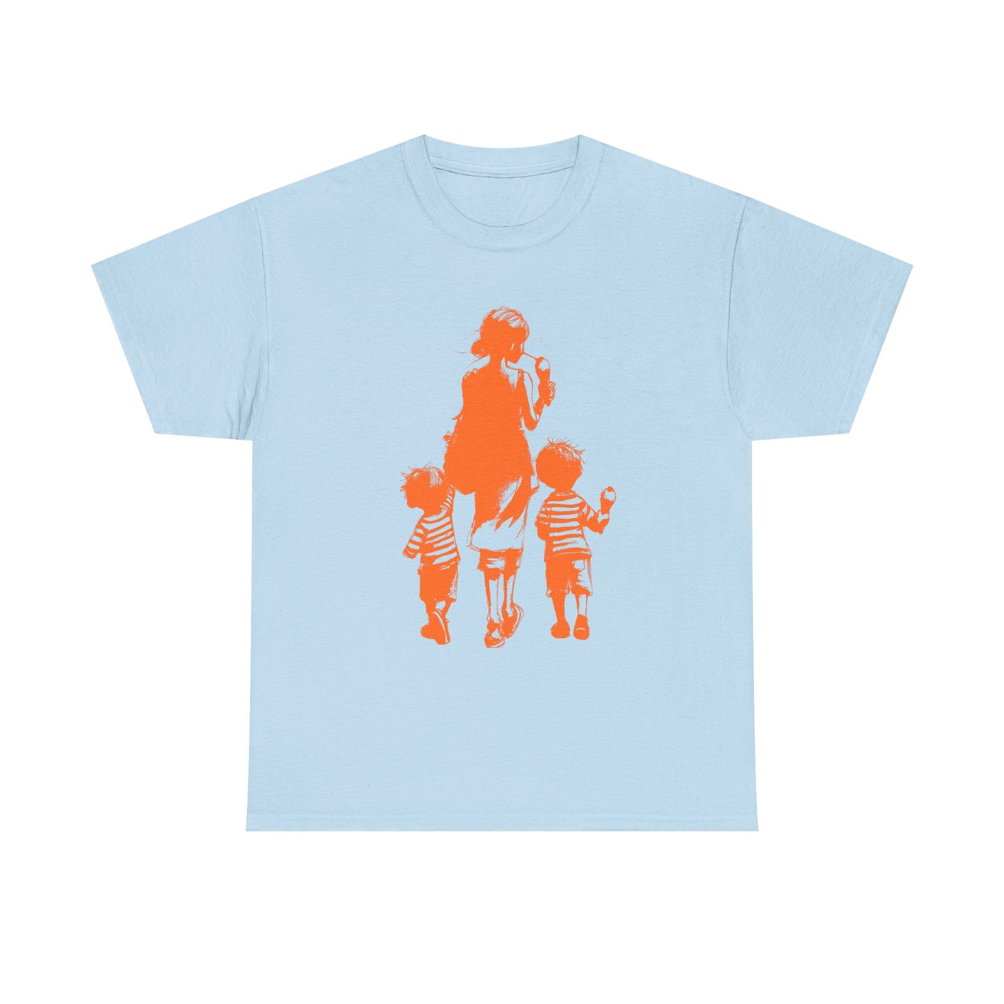 Mom Walking with Twins Ice Cream Treats Unisex Tee