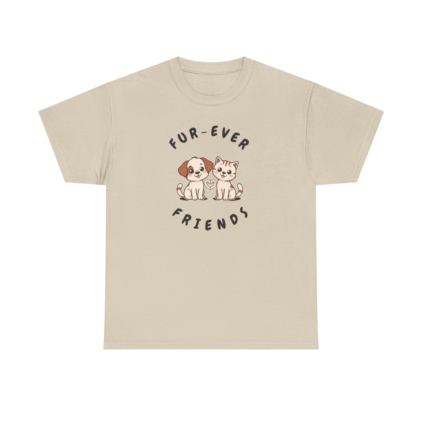 T-Shirt — “Fur-Ever Friends” Cute Puppy & Kitten Graphic Tee
