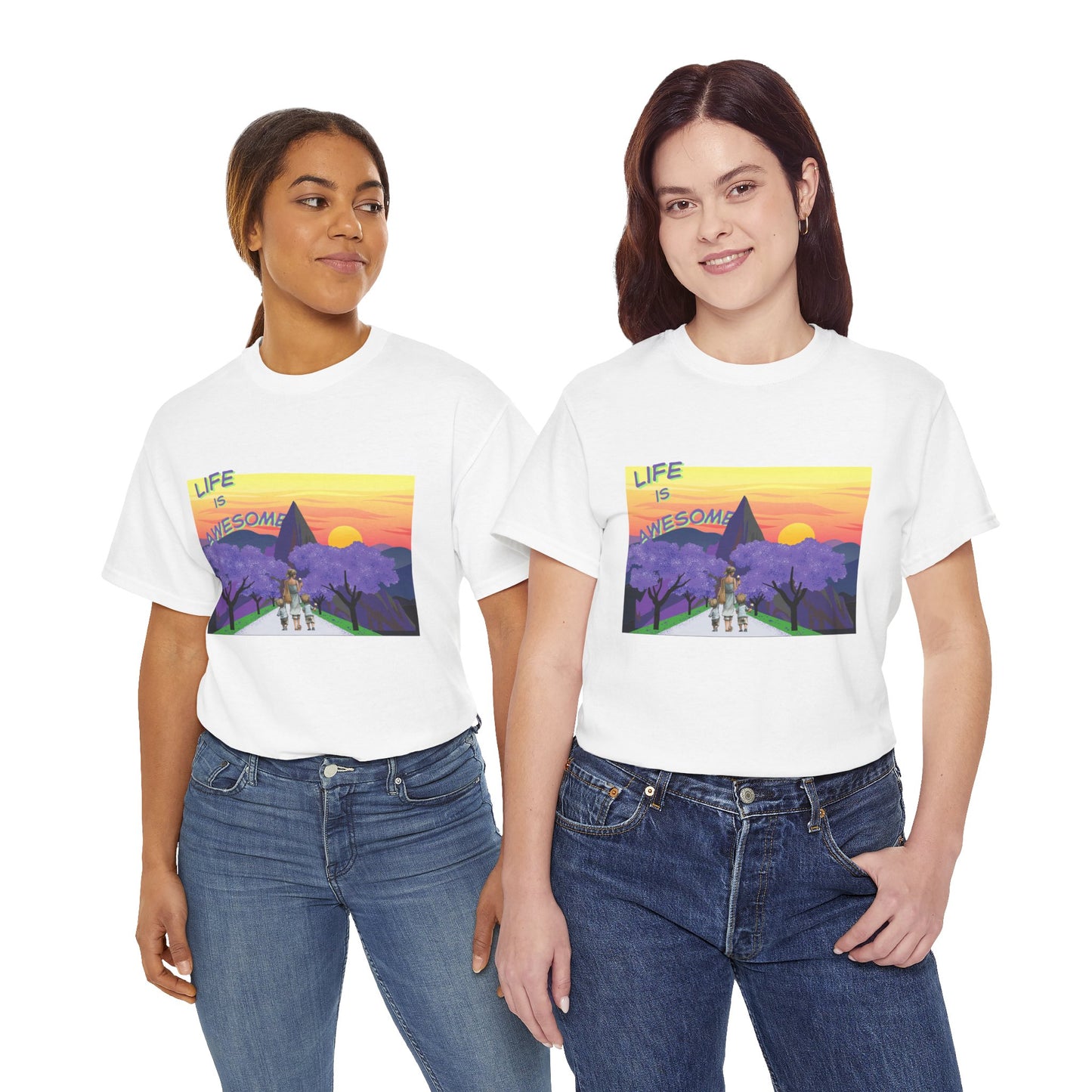 Vibrant Inspirational Tee - Life is Awesome, Unisex Cotton Shirt, Motivational Apparel, Gift for Friends, Summer Wardrobe Essential