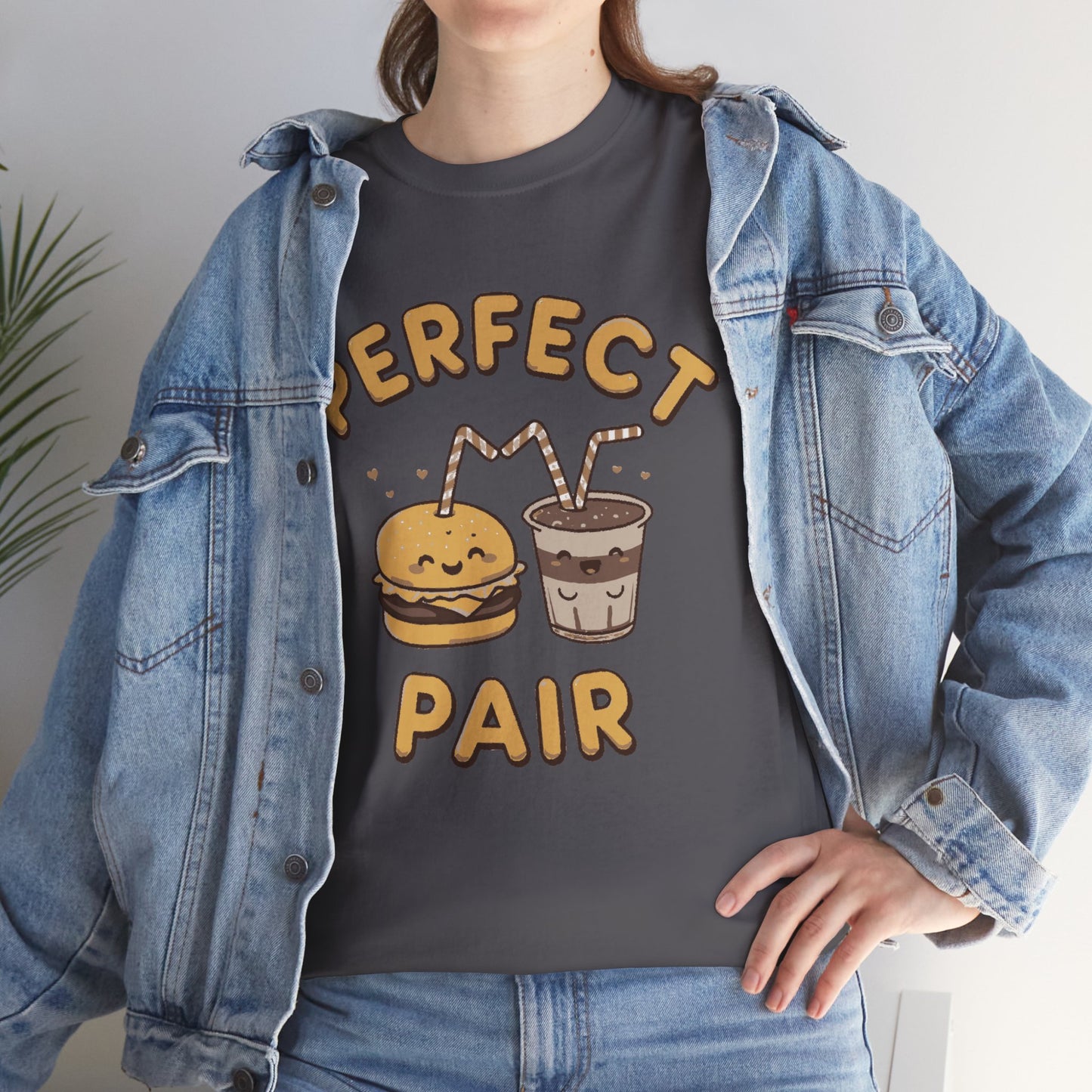 Perfect Pair Cheeseburger & Soda T-Shirt — Cute Matching Food Tee