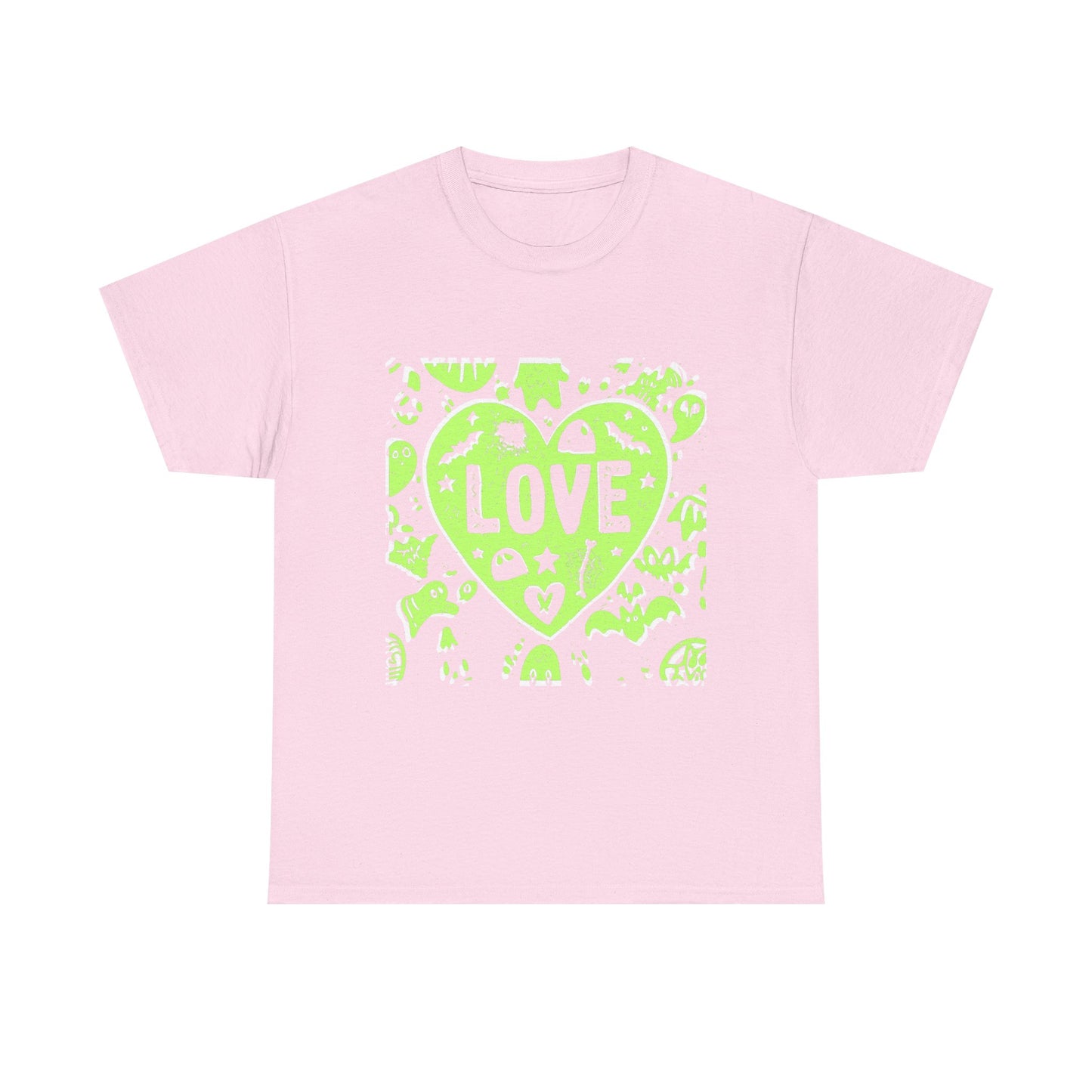 Love Heart Graphic Unisex Cotton Tee, Casual Wear, Gifts for Couples, Valentine's Day, Everyday Comfort, Trendy Style