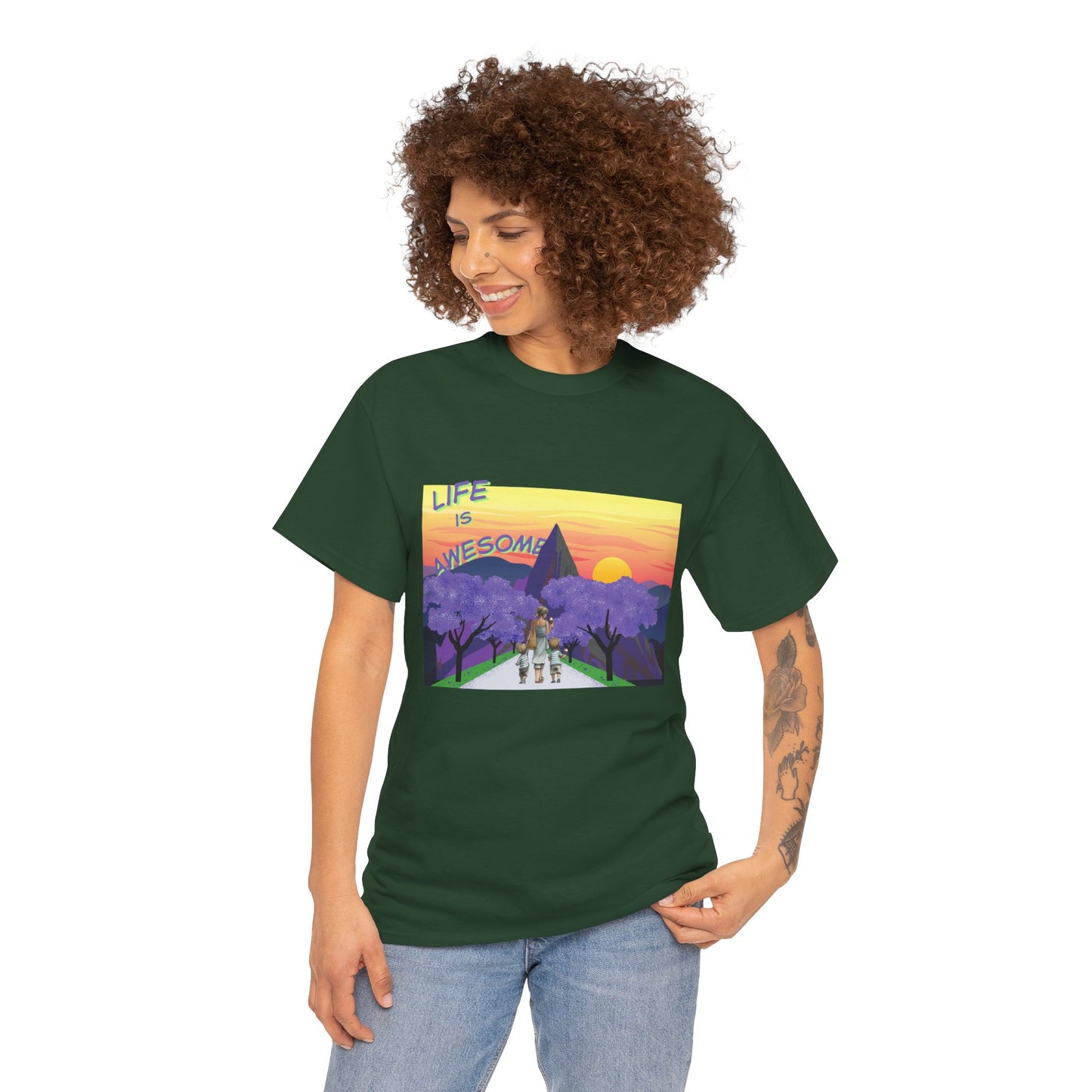 Vibrant Inspirational Tee - Life is Awesome, Unisex Cotton Shirt, Motivational Apparel, Gift for Friends, Summer Wardrobe Essential