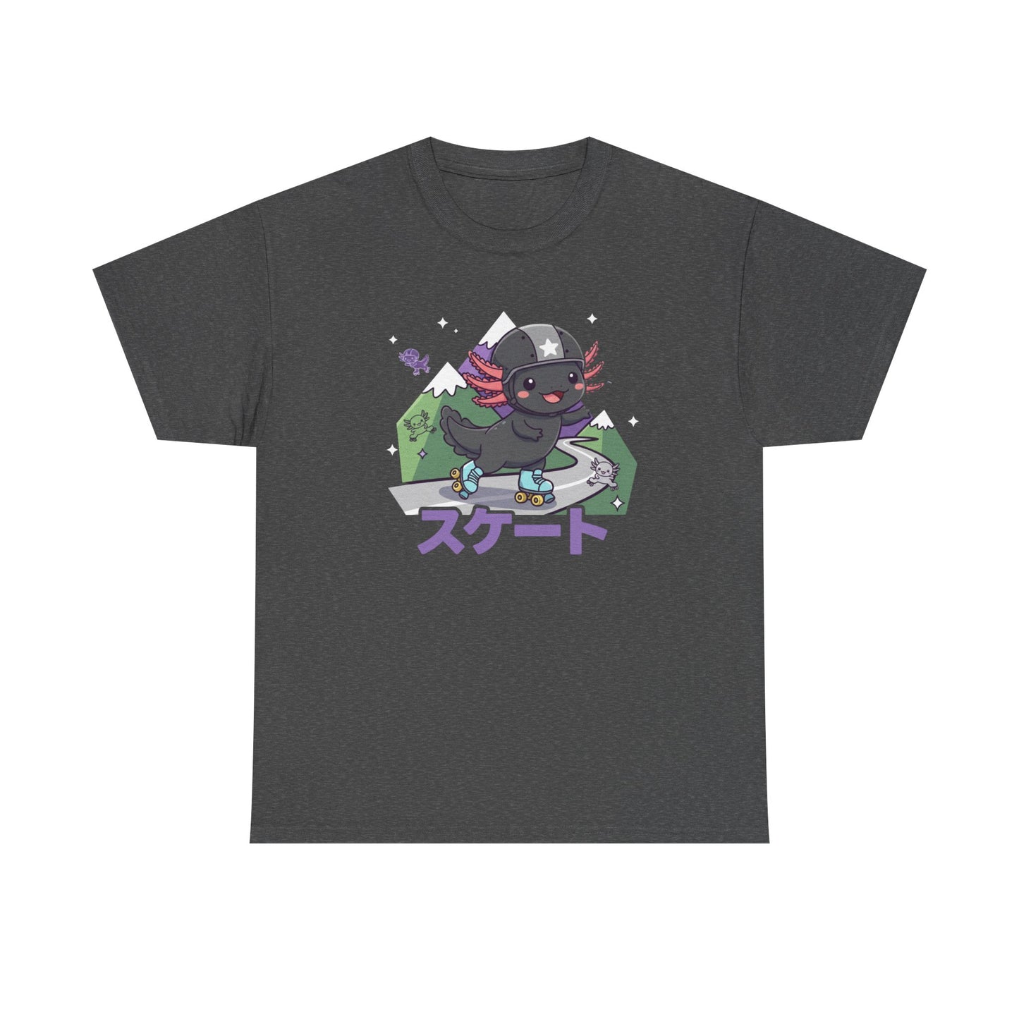 Axolotl Skate Tee — Cute Skateboarding Axolotl Graphic T-Shirt (スケート)