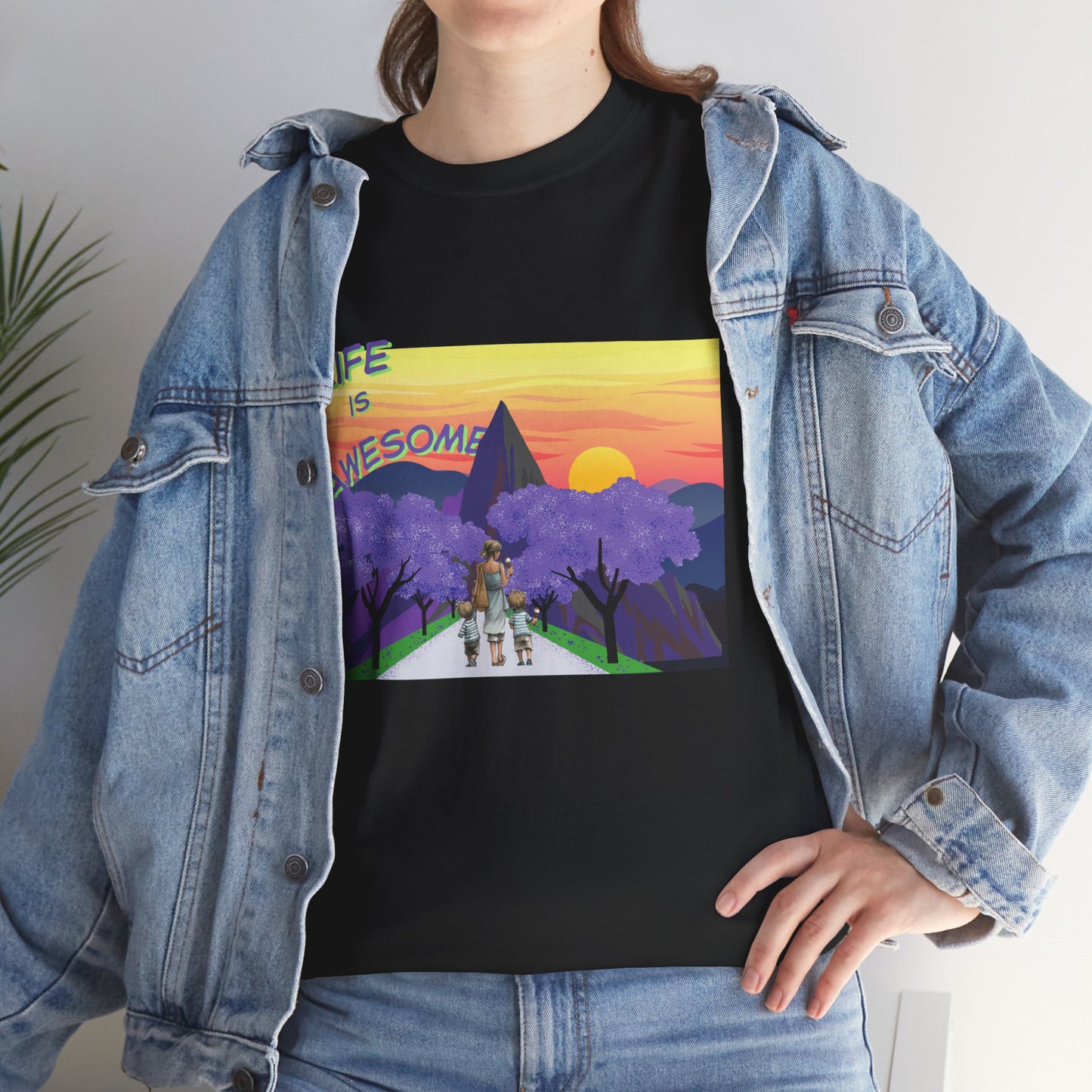 Vibrant Inspirational Tee - Life is Awesome, Unisex Cotton Shirt, Motivational Apparel, Gift for Friends, Summer Wardrobe Essential