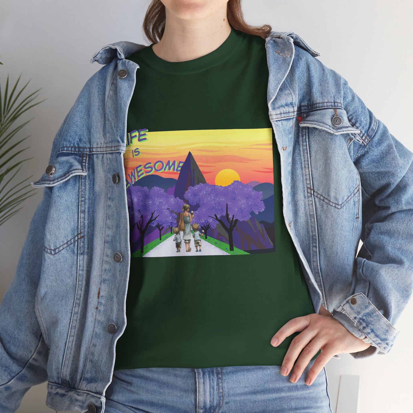 Vibrant Inspirational Tee - Life is Awesome, Unisex Cotton Shirt, Motivational Apparel, Gift for Friends, Summer Wardrobe Essential