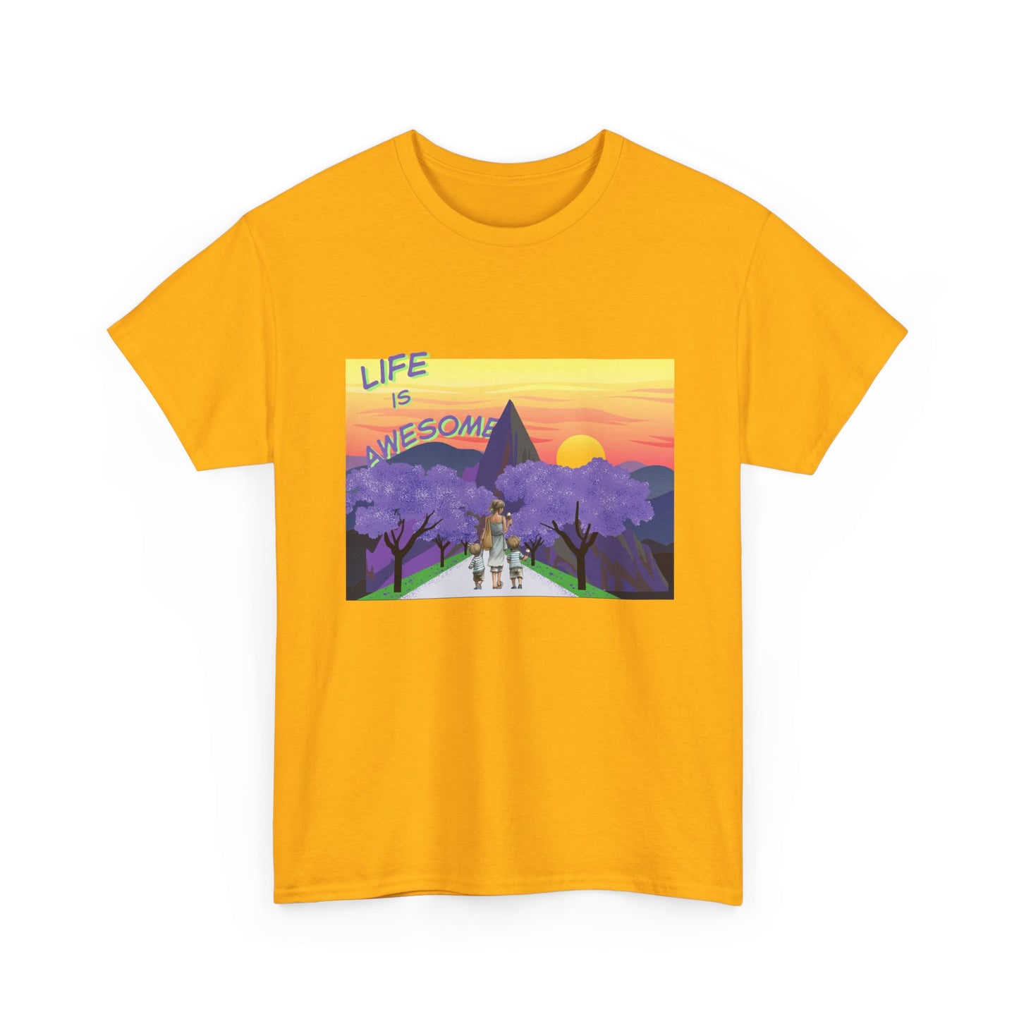 Vibrant Inspirational Tee - Life is Awesome, Unisex Cotton Shirt, Motivational Apparel, Gift for Friends, Summer Wardrobe Essential