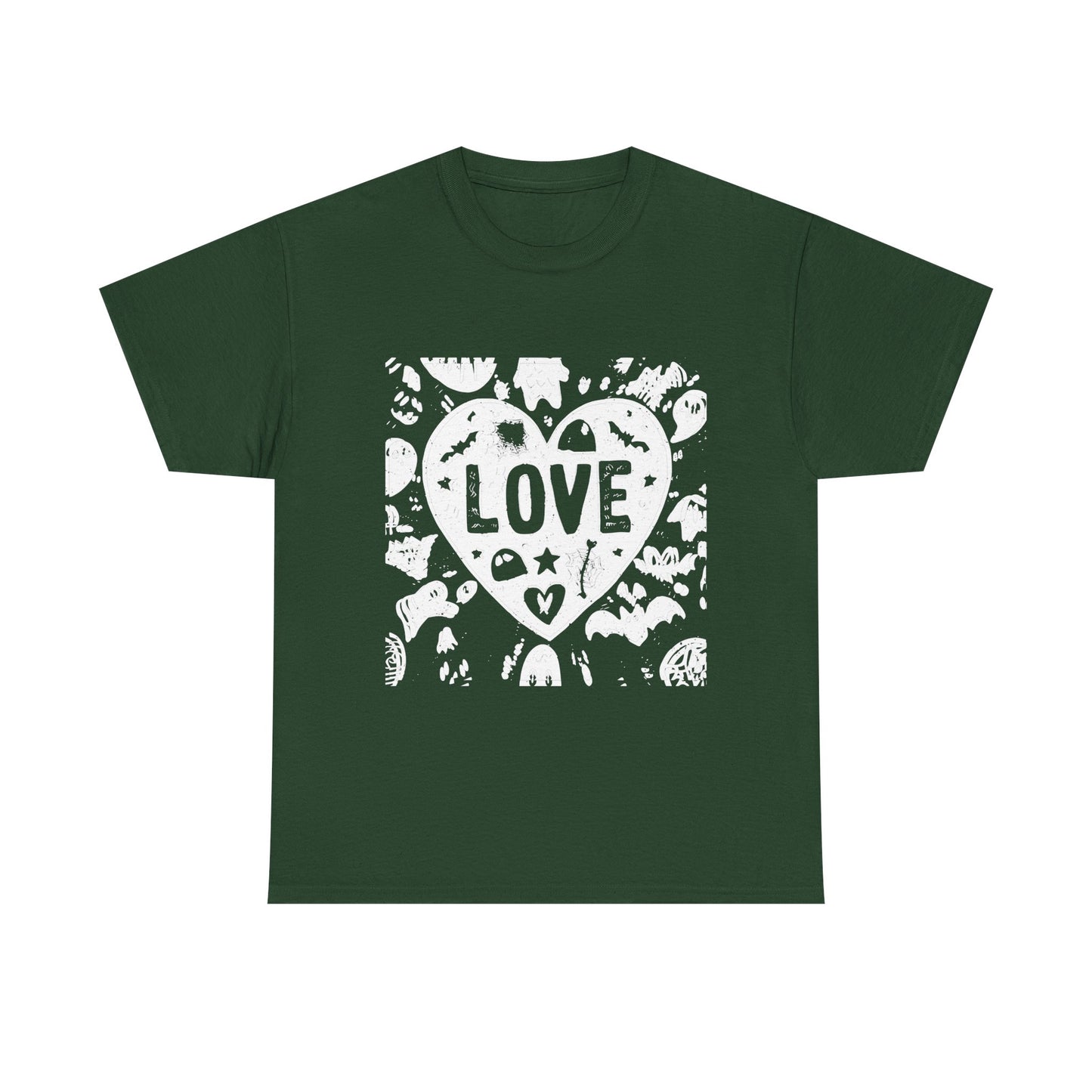 Love Heart Graphic Unisex Cotton Tee, Casual Wear, Gifts for Couples, Valentine's Day, Everyday Comfort, Trendy Style