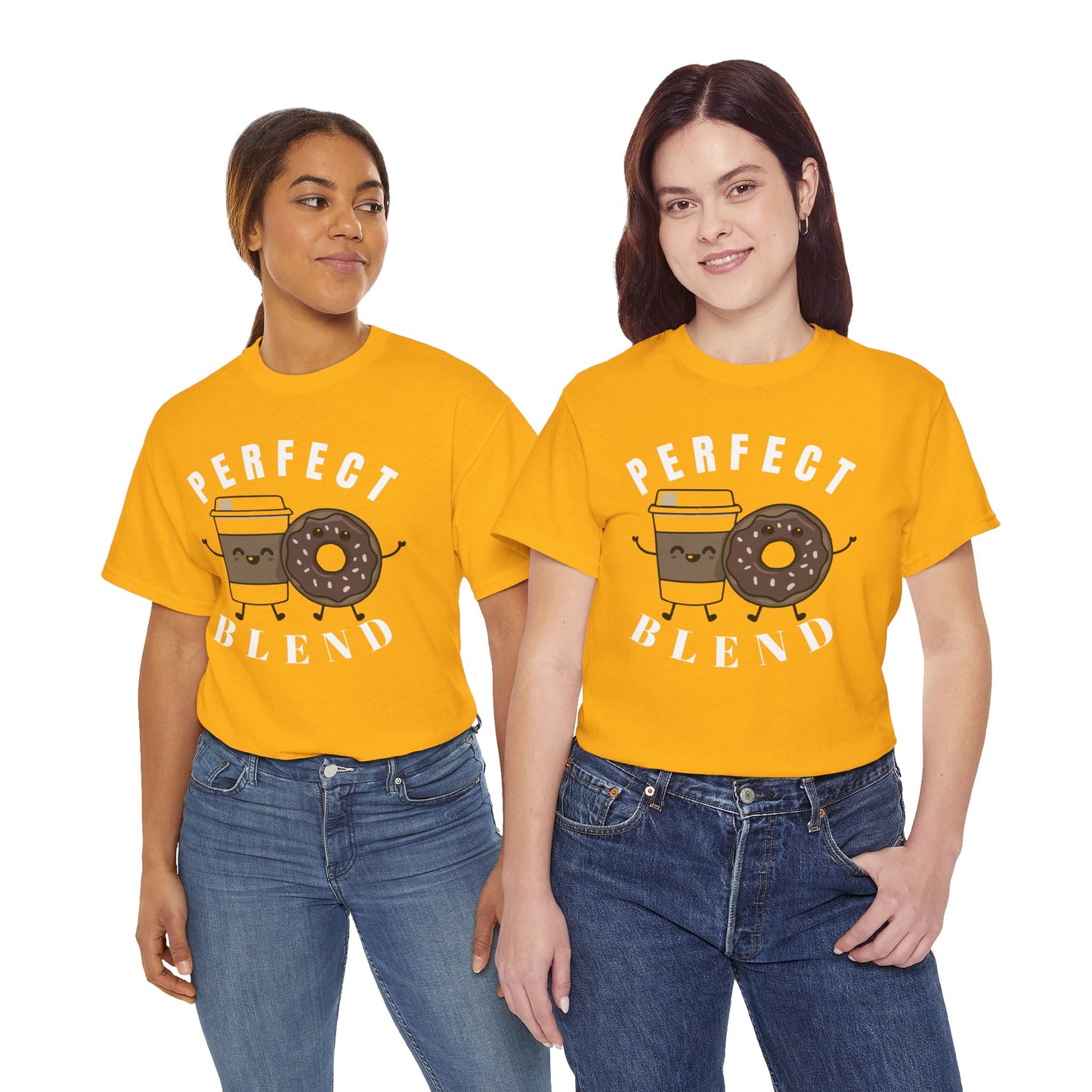 Perfect Blend Coffee & Donut Tee — Cute Matching Breakfast Graphic Shirt