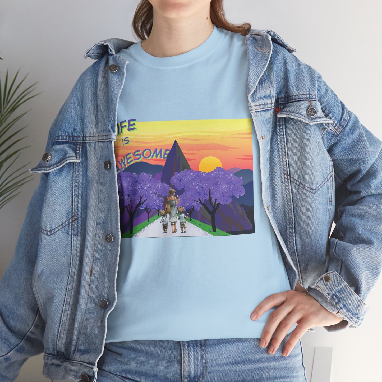 Vibrant Inspirational Tee - Life is Awesome, Unisex Cotton Shirt, Motivational Apparel, Gift for Friends, Summer Wardrobe Essential