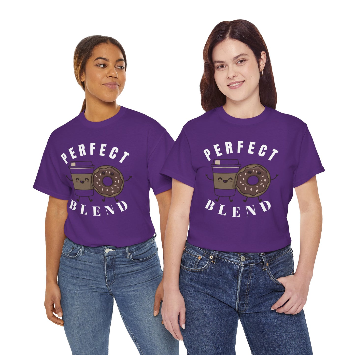 Perfect Blend Coffee & Donut Tee — Cute Matching Breakfast Graphic Shirt