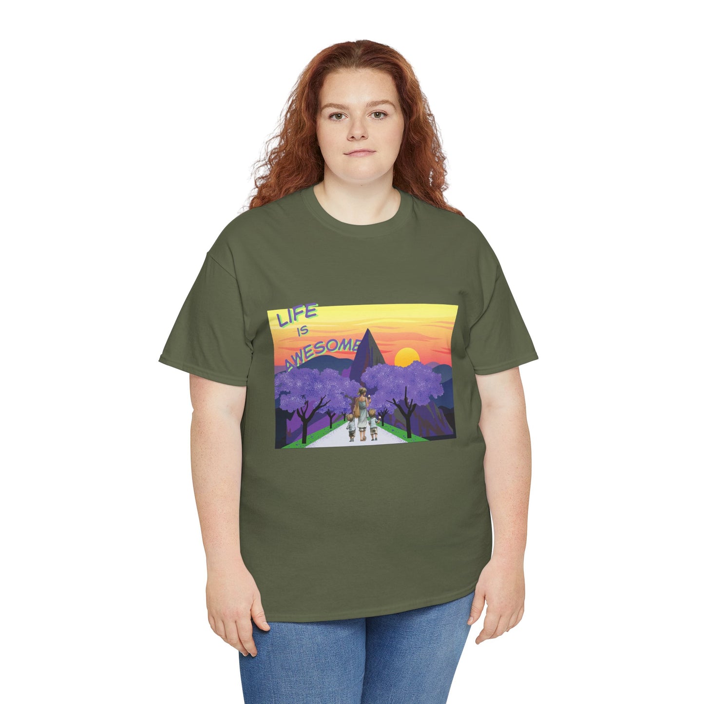 Vibrant Inspirational Tee - Life is Awesome, Unisex Cotton Shirt, Motivational Apparel, Gift for Friends, Summer Wardrobe Essential