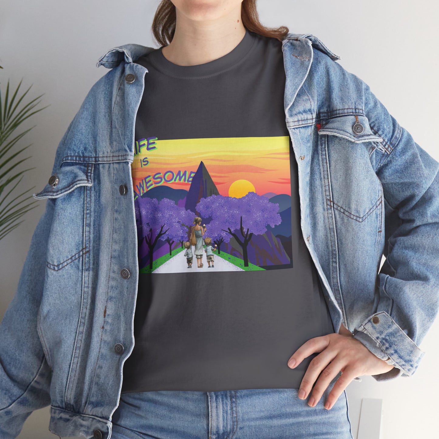 Vibrant Inspirational Tee - Life is Awesome, Unisex Cotton Shirt, Motivational Apparel, Gift for Friends, Summer Wardrobe Essential
